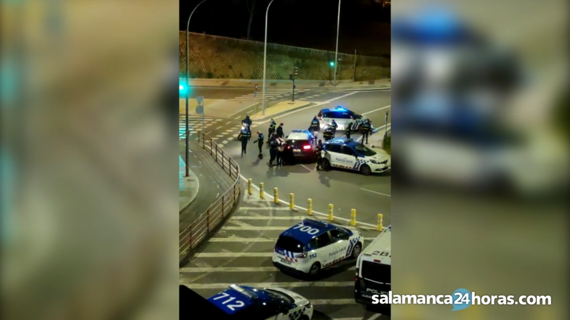 VÍDEO | ?"¡Venid a por mí!": un hombre ebrio acaba detenido en medio de glorieta de Antonio Machado de Salamanca