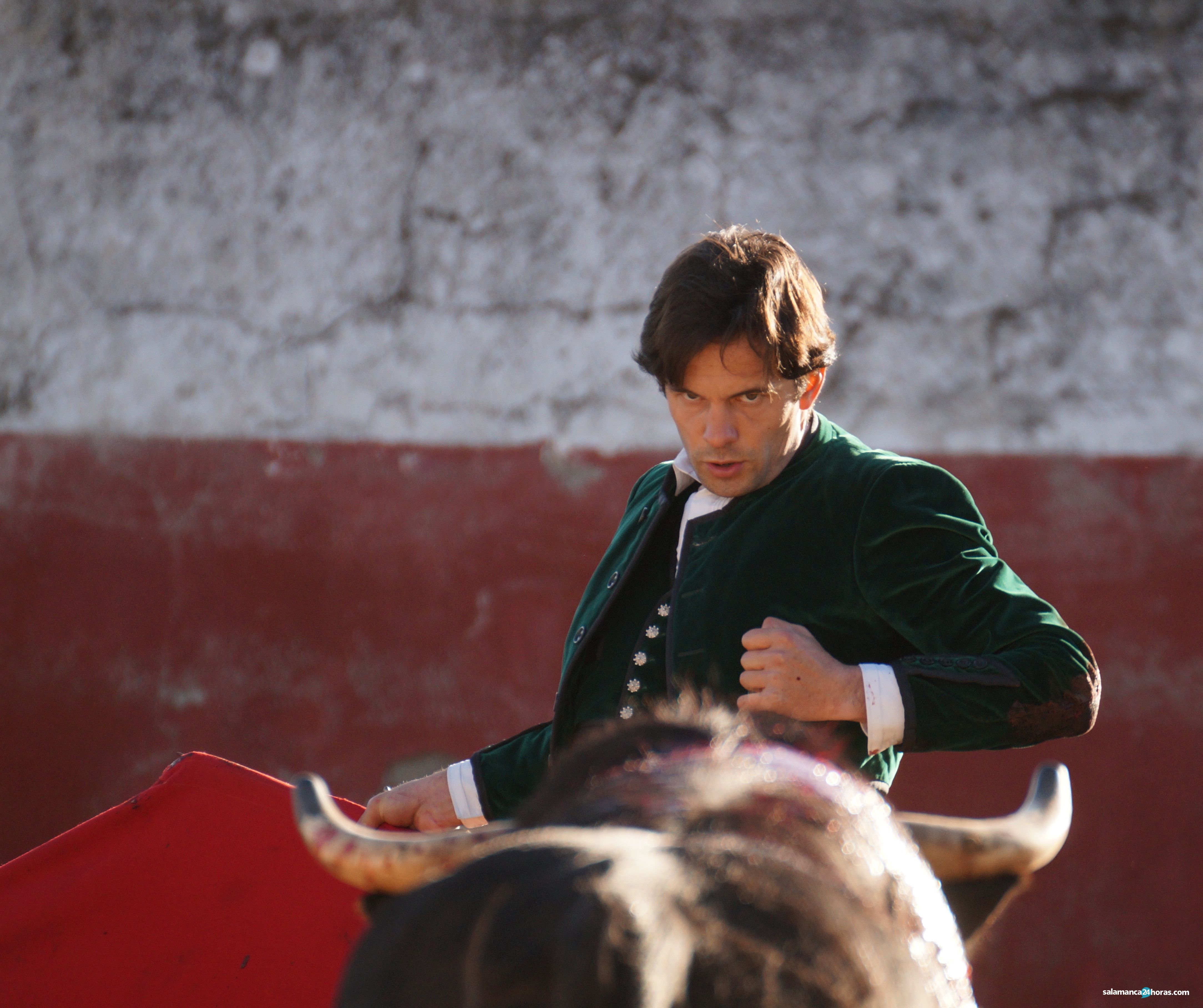 Juan del Álamo preparándose de cara a uno de sus próximos compromisos en la ganadería de Pilar Población. Foto de archivo Juanes