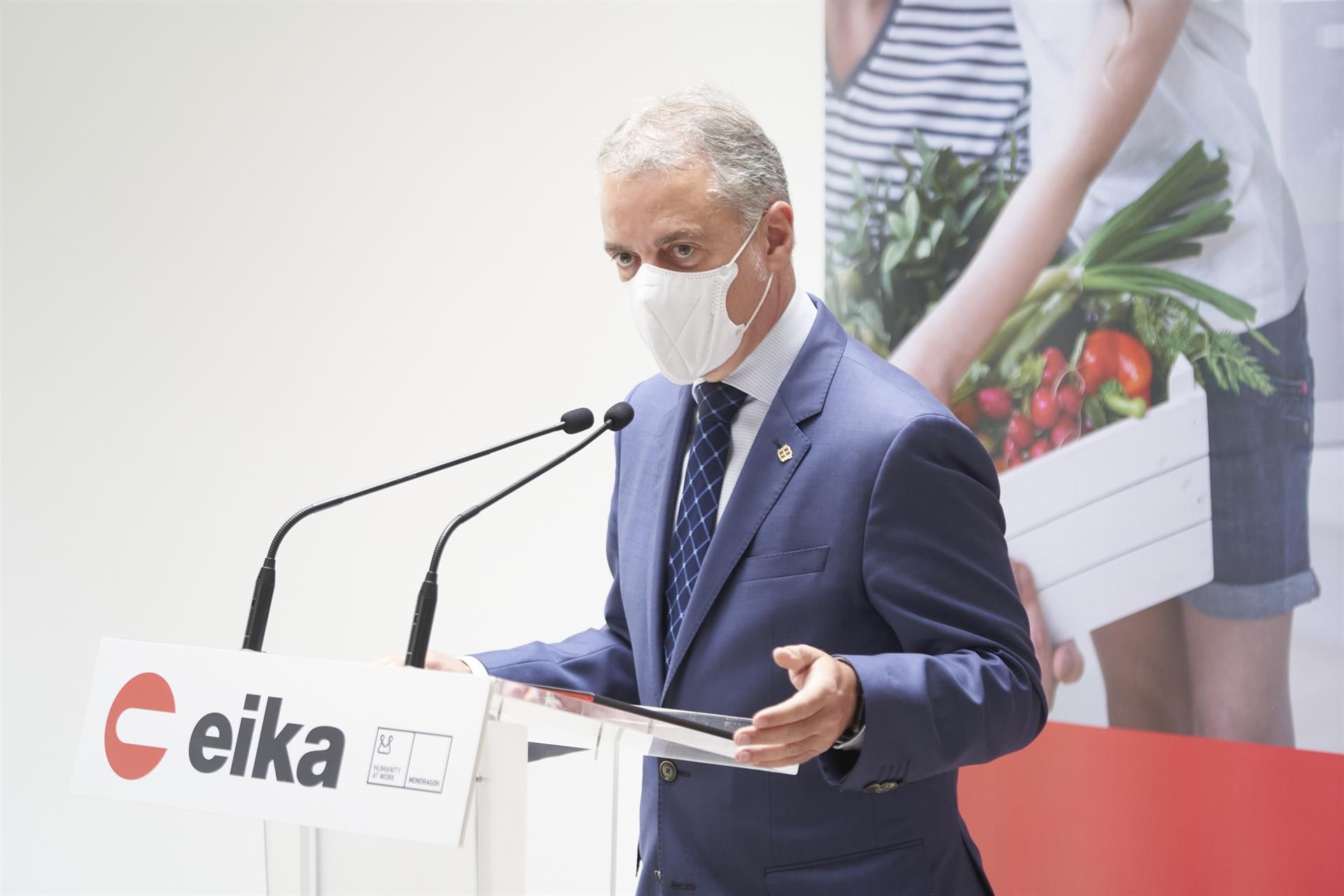 El Lehendakari, Iñigo Urkullu, durante su intervención en Eika