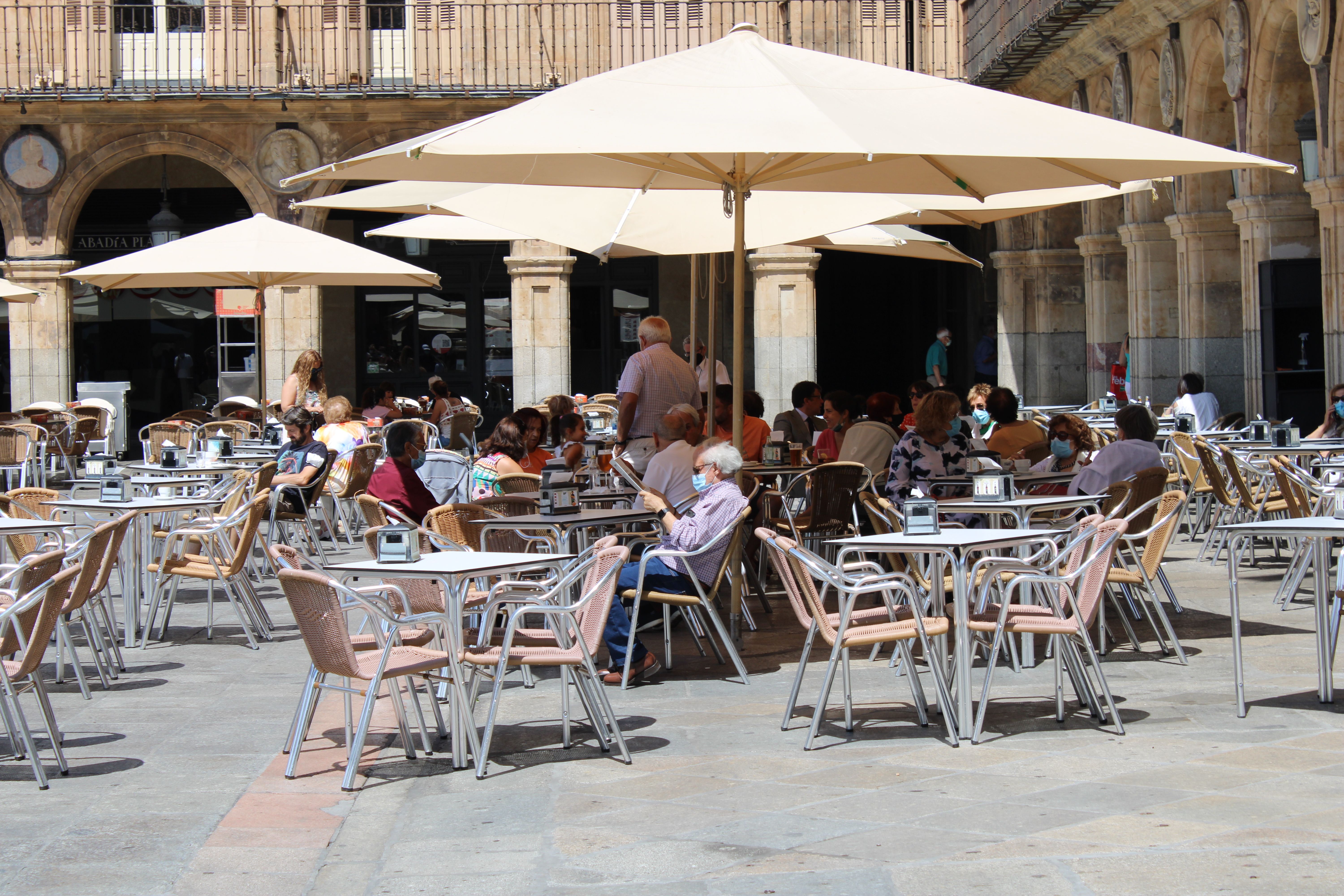 Terrazas en la Plaza Mayor de Salamanca