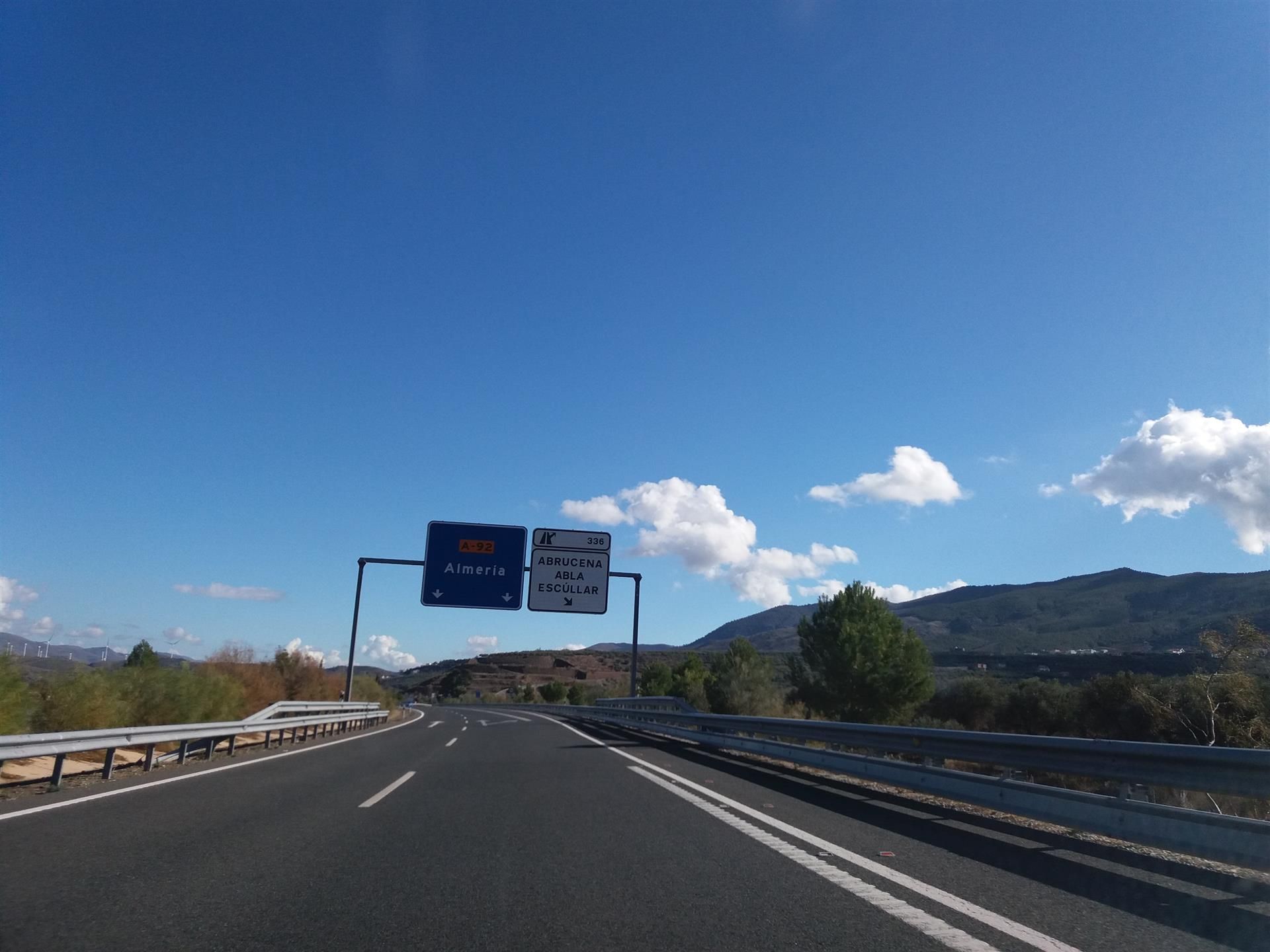 La A92, a su paso por la provincia de Almería. Foto EP.