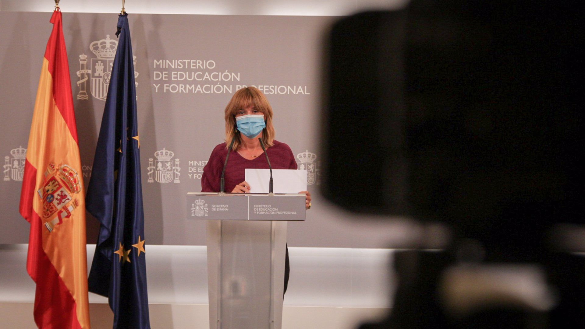 La ministra de Educación y Formación Profesional, Pilar Alegría, comparece en rueda de prensa, tras presidir la Conferencia Sectorial de Educación ante el inicio del próximo curso 2021 2022.EP