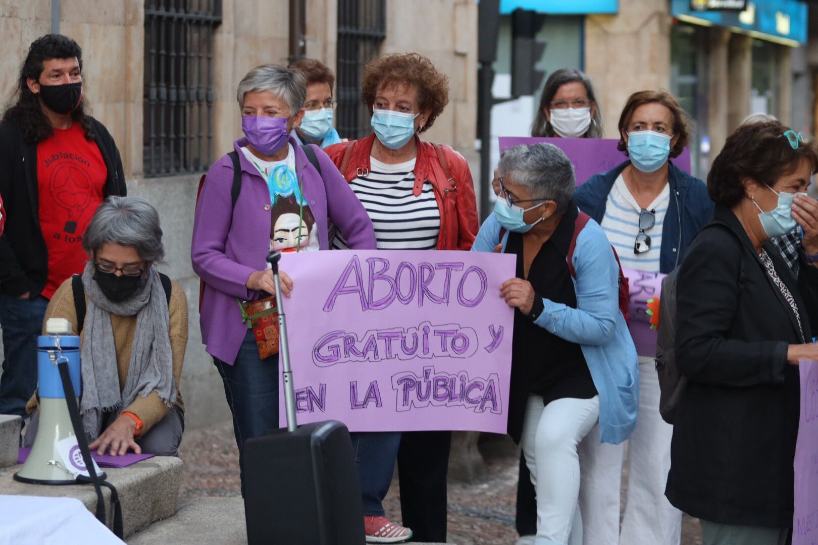 Una de las protestas del Movimiento Feminista de Salamanca para solicitar un aborto seguro en la Sanidad Pública