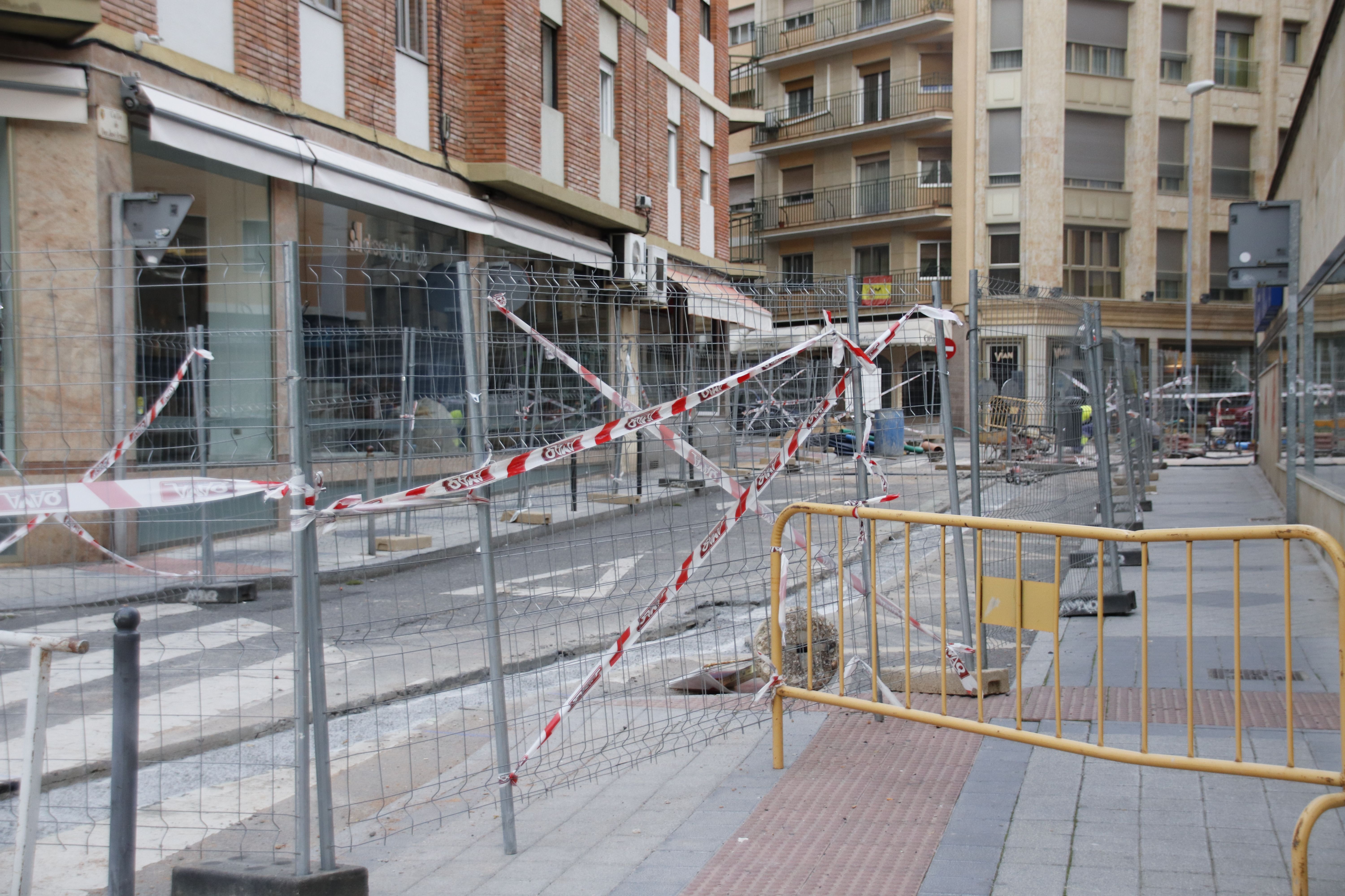 Obras, calles cortadas