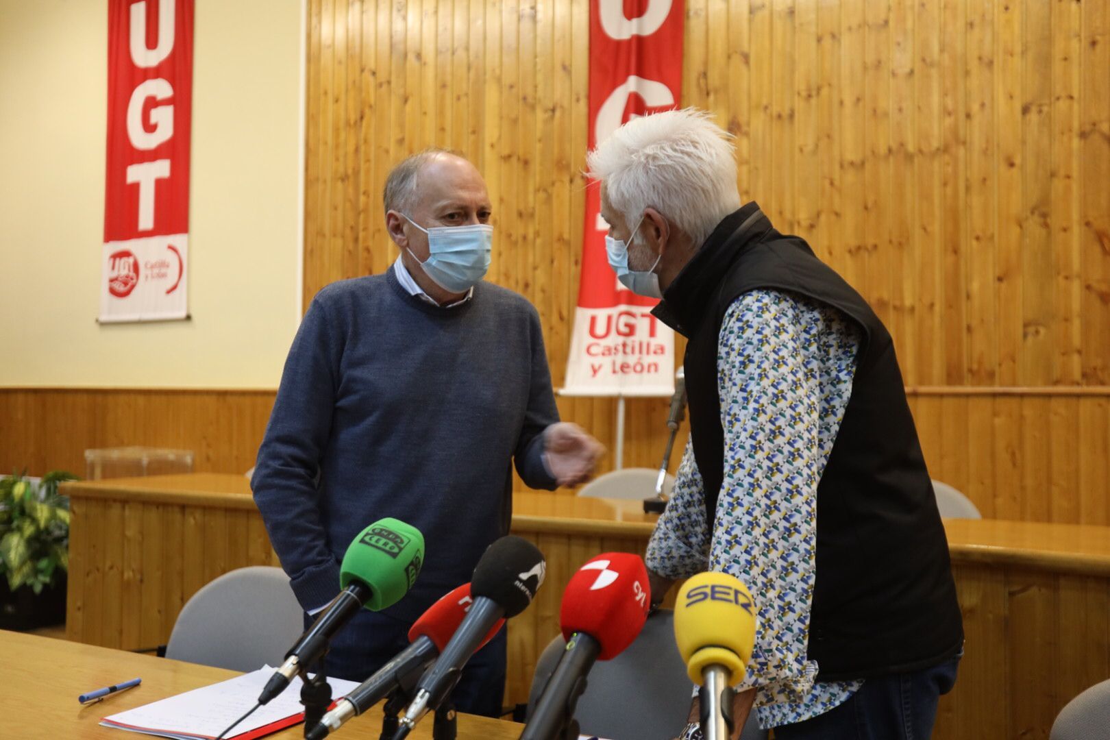 Faustino Temprano y Marcelino Muñoz, secretarios generales de UGTCyL y de UGT Salamanca, respectivamente