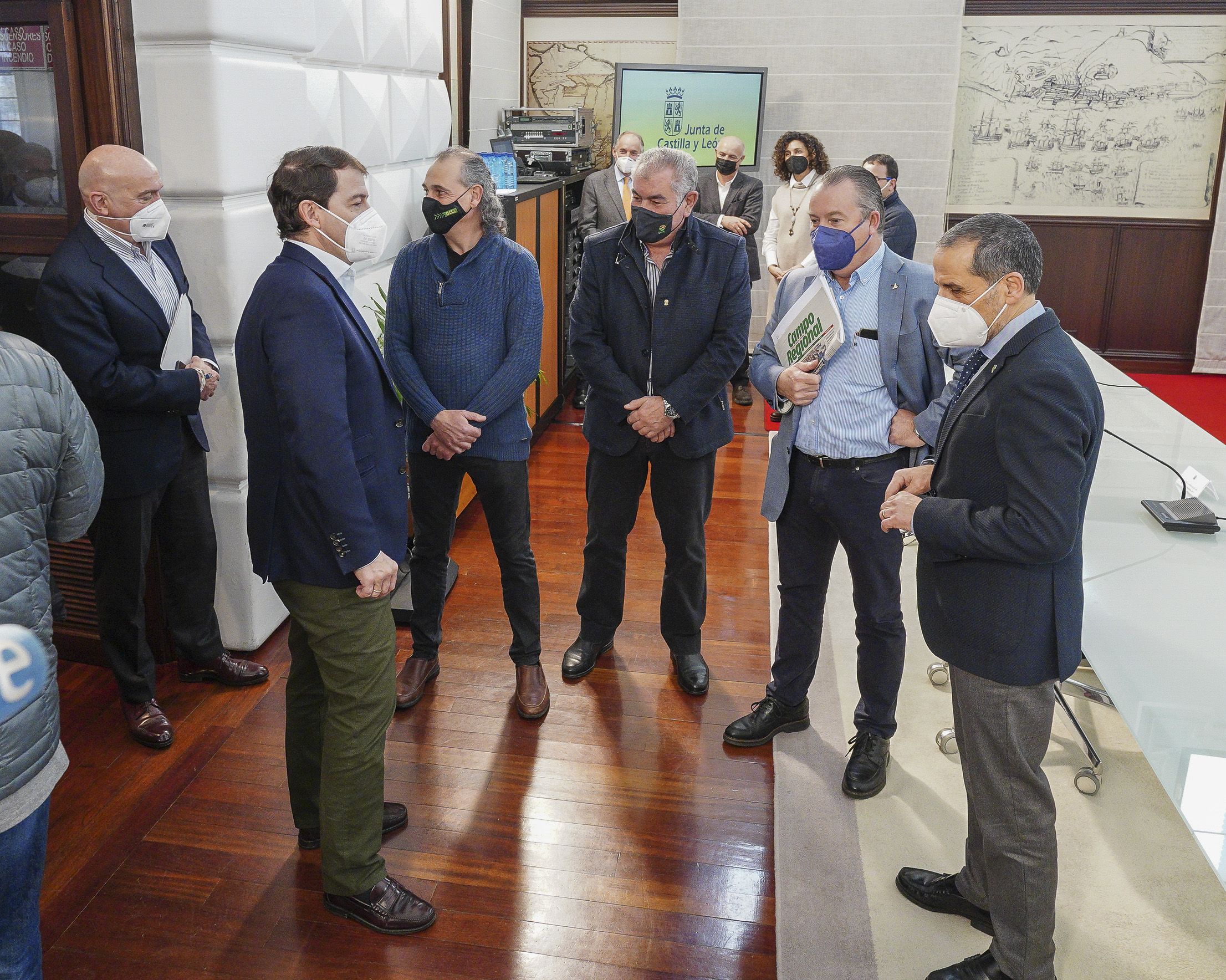 Un momento de la reunión de Mañueco con las organizaciones agrarias 