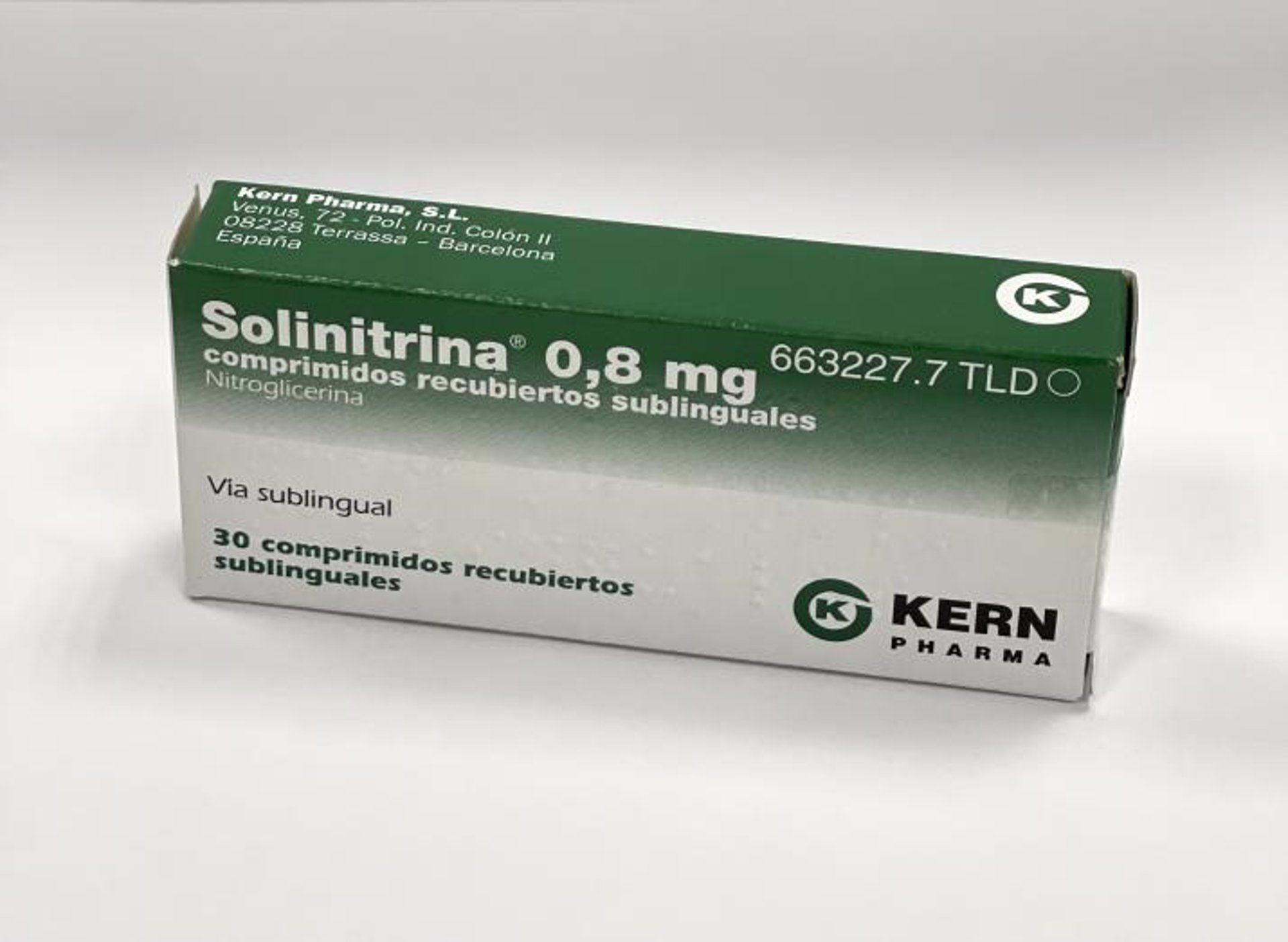 'Solinitrina' 0,8 Mg Comprimidos Recubiertos Sublinguales En 30 Comprimidos, De Kern Pharma - KERN PHARMA - Archivo