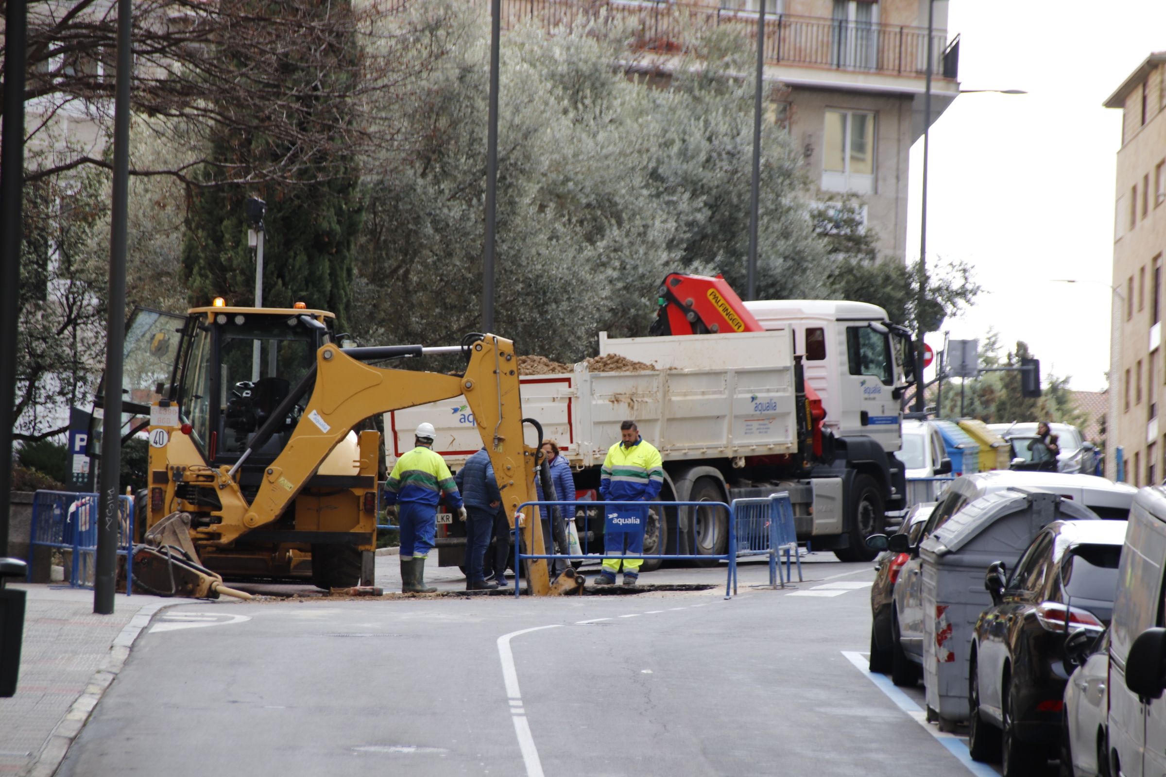 Obras, calles cortadas, estrechamiento 