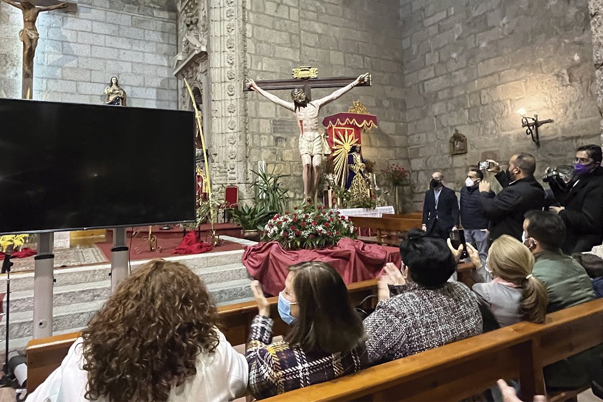 Imagen del Cristo del Humilladero de Peñaranda tras ser restaurado. 