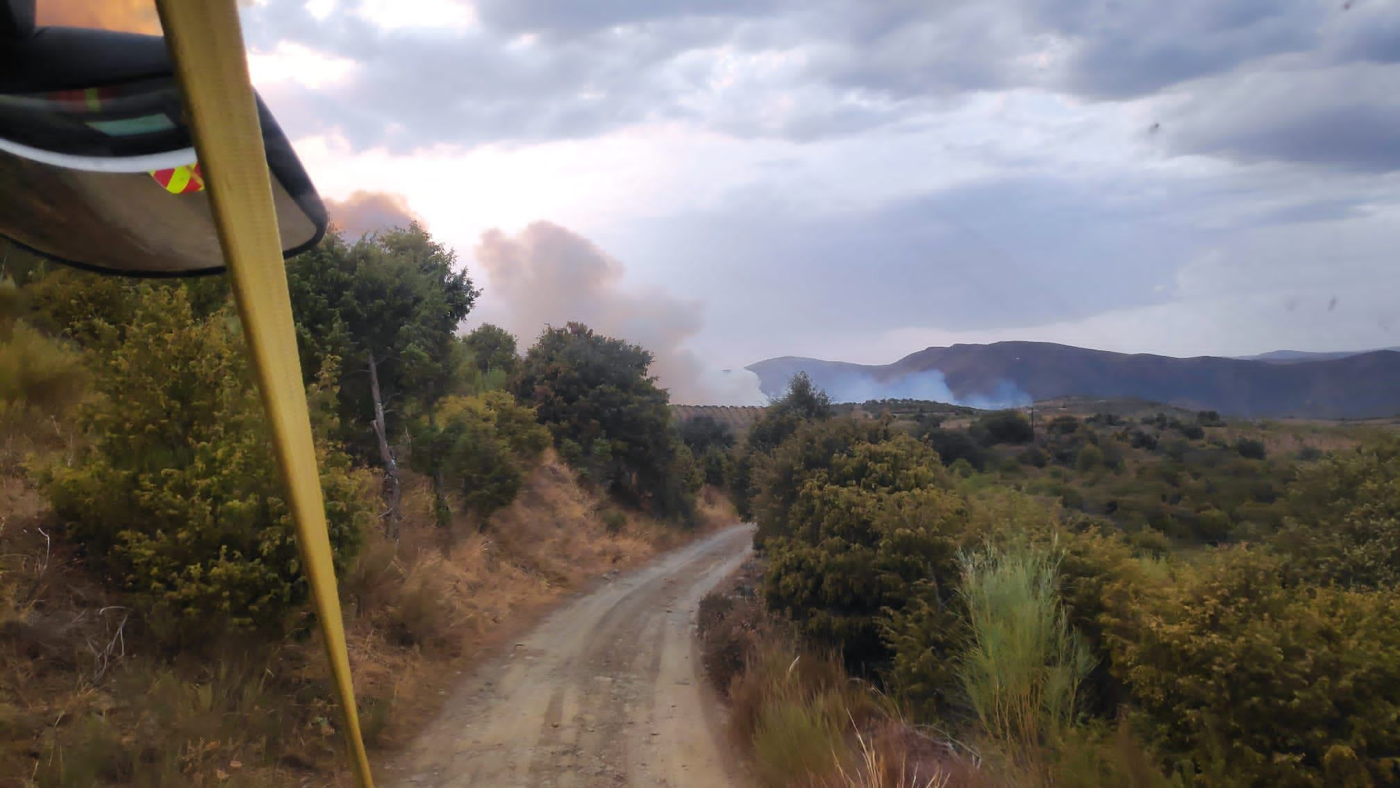 Incendio forestal en La Fregeneda. Foto de archivo, miércoles, 10 de agosto