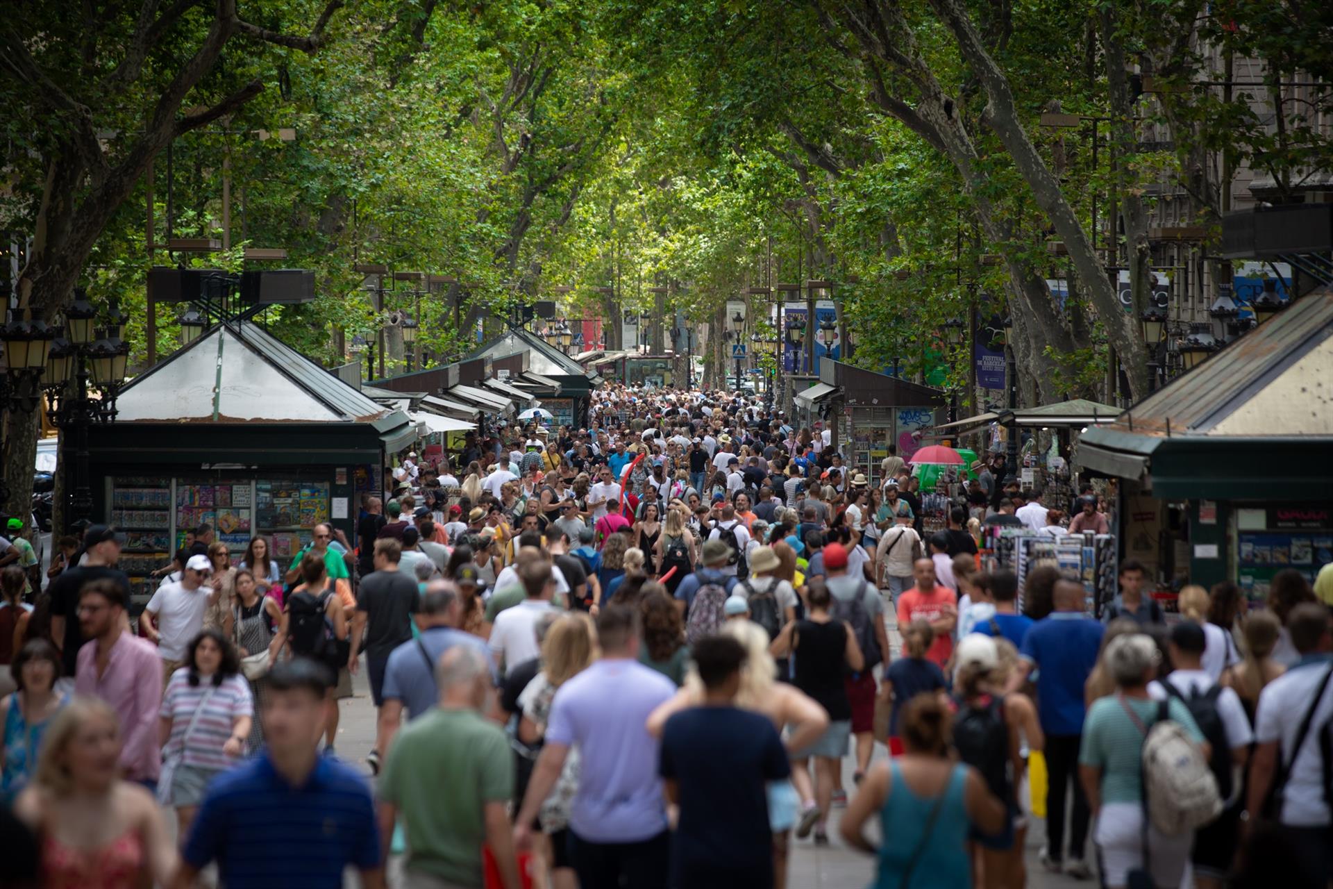 La Rambla de Barcelona, en agosto de 2022. - DAVID ZORRAKINO - EUROPA PRESS