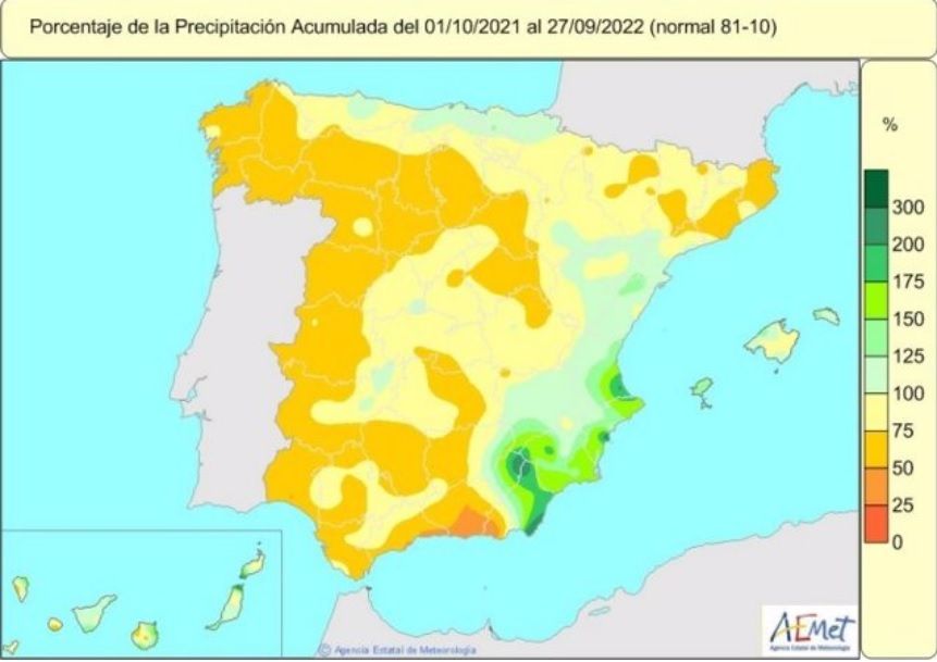 mapa hidrológico España, AEMET. EP