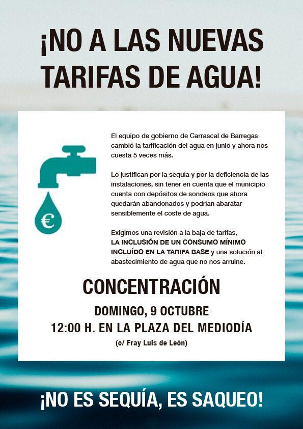 Concentración contra los precios del agua en Carrascal de Barregas