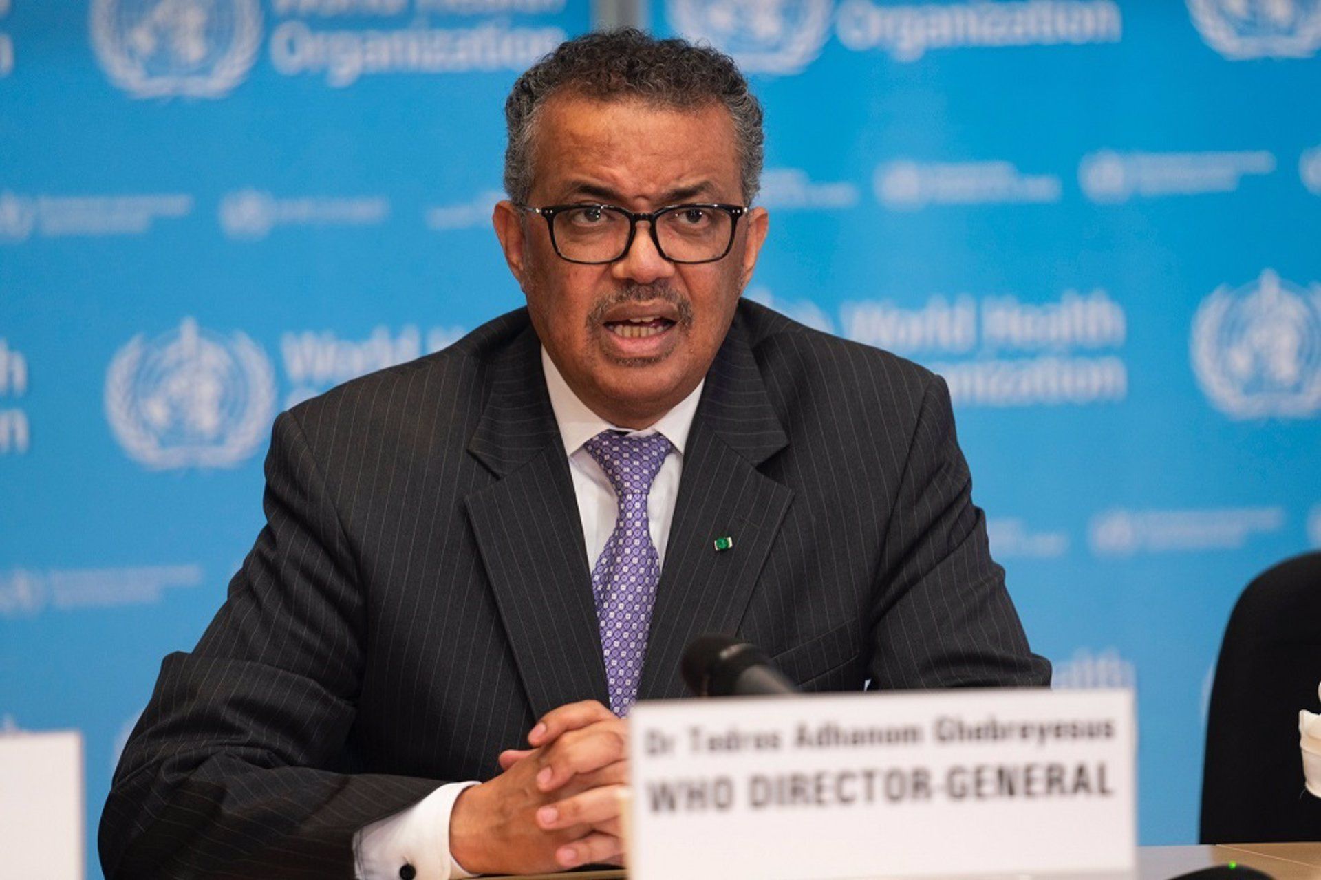 Archivo - El director general de la Organización Mundial de la Salud (OMS), Tedros Adhanom Ghebreyesus, en la conferencia de prensa sobre COVID-19 - 9 de marzo de 2020 - OMS - Archivo