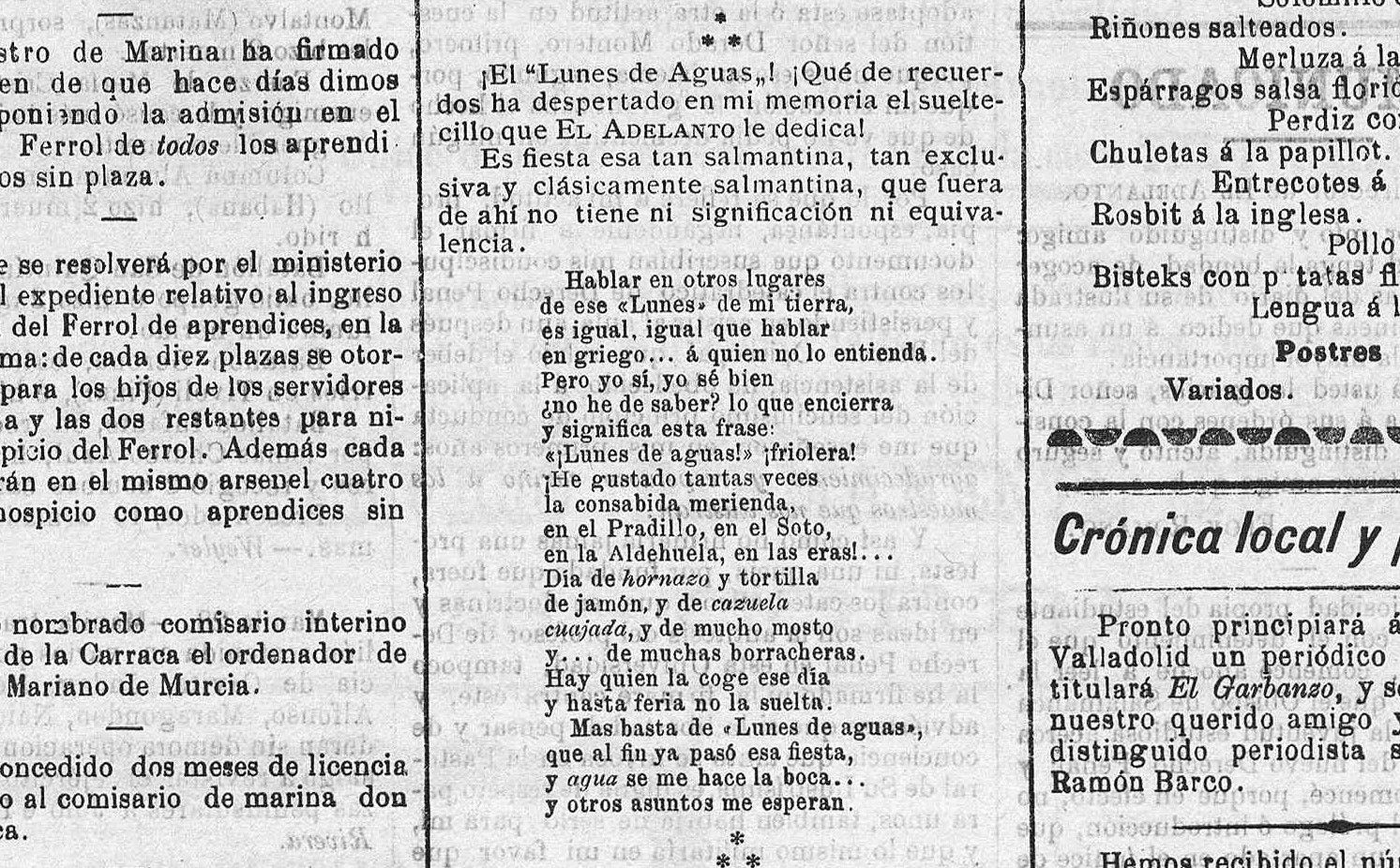 Del “Lunes de pasar las aguas” a la fiesta actual del Lunes de Aguas: la  tradición de Salamanca que no cesó ni durante la Guerra Civil