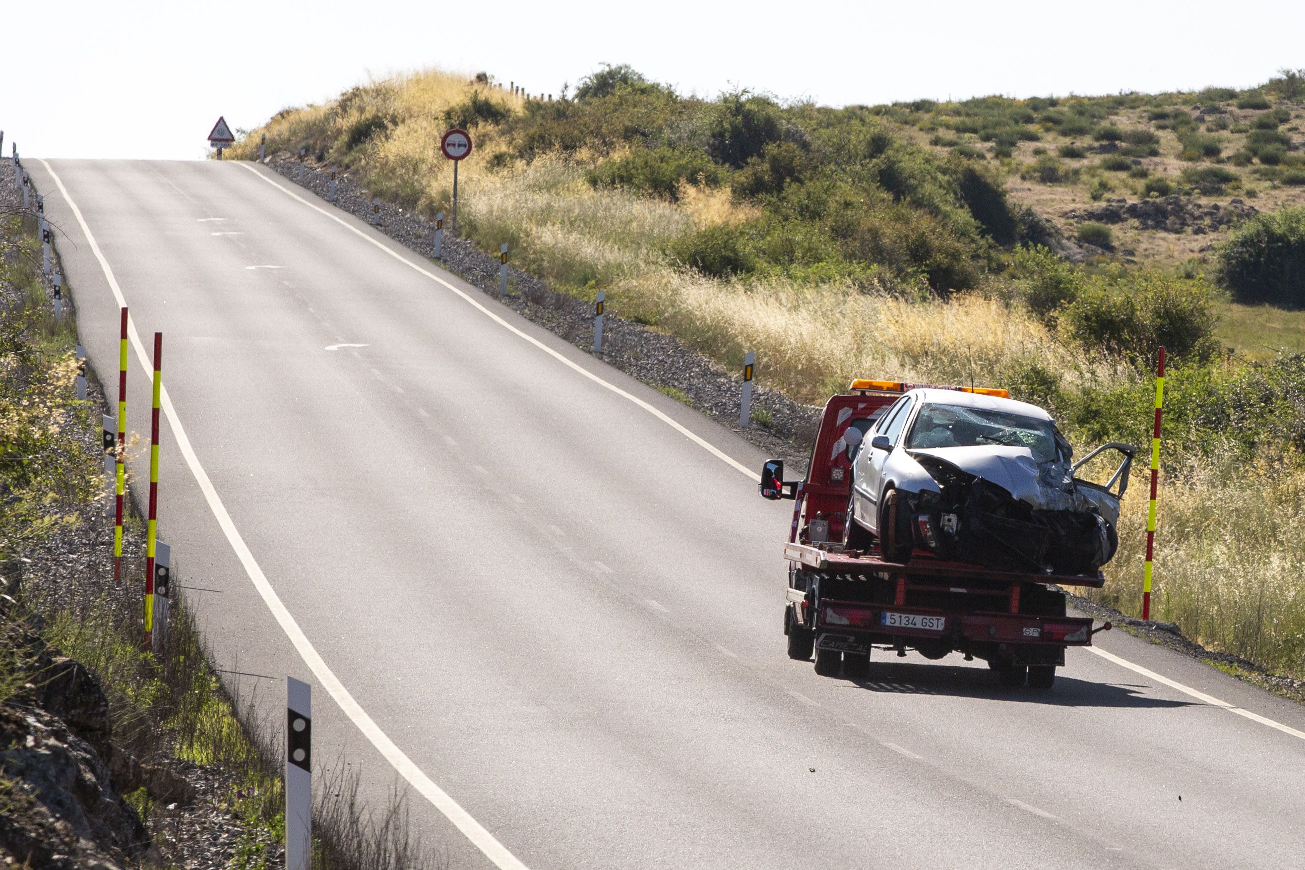 Kilómetro 12 de la carretera CL-505 donde se ha producido un choque frontal con varios vehículos implicados. Foto: ICAL