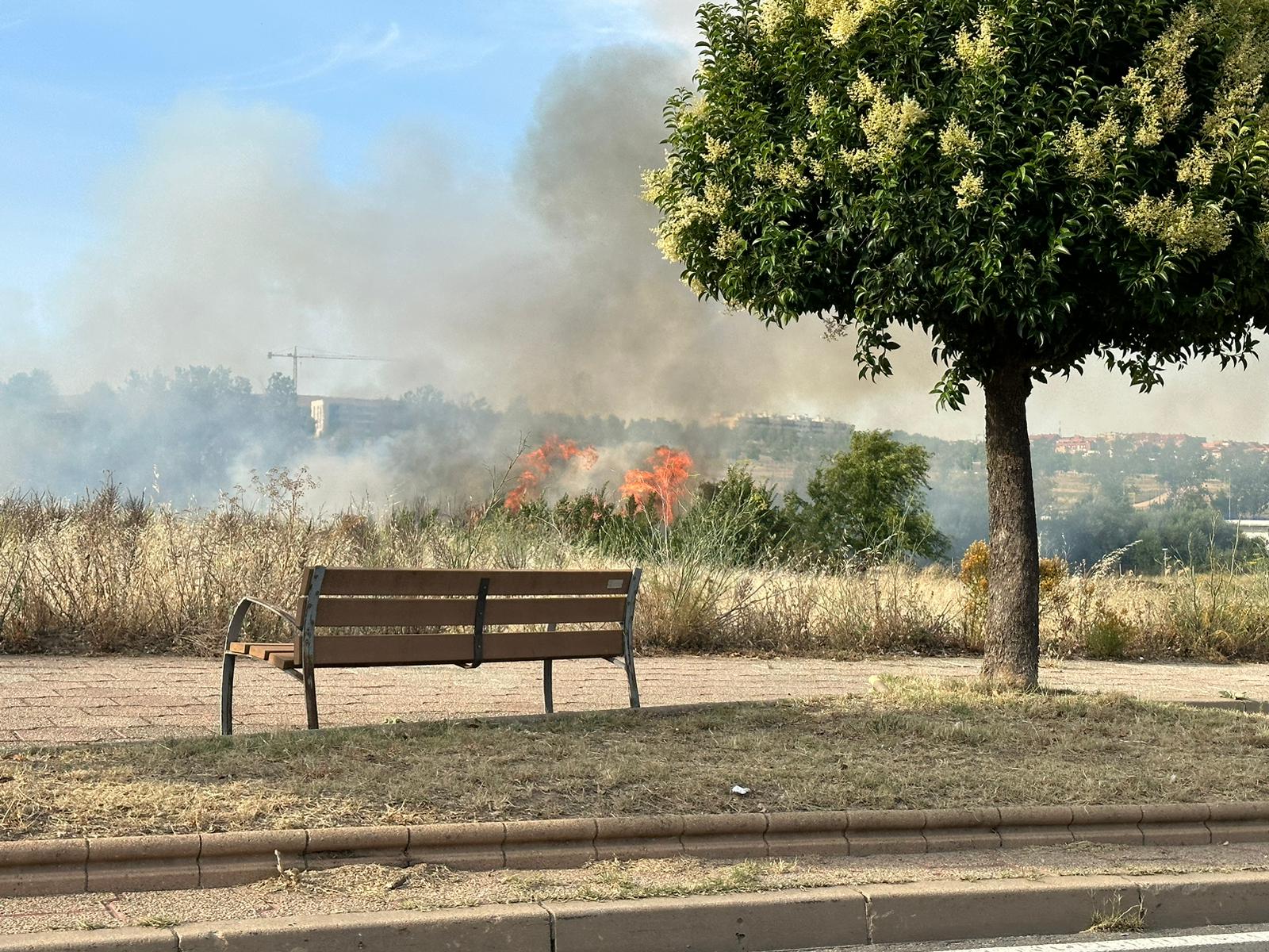 Fuego de pasto en Tejares