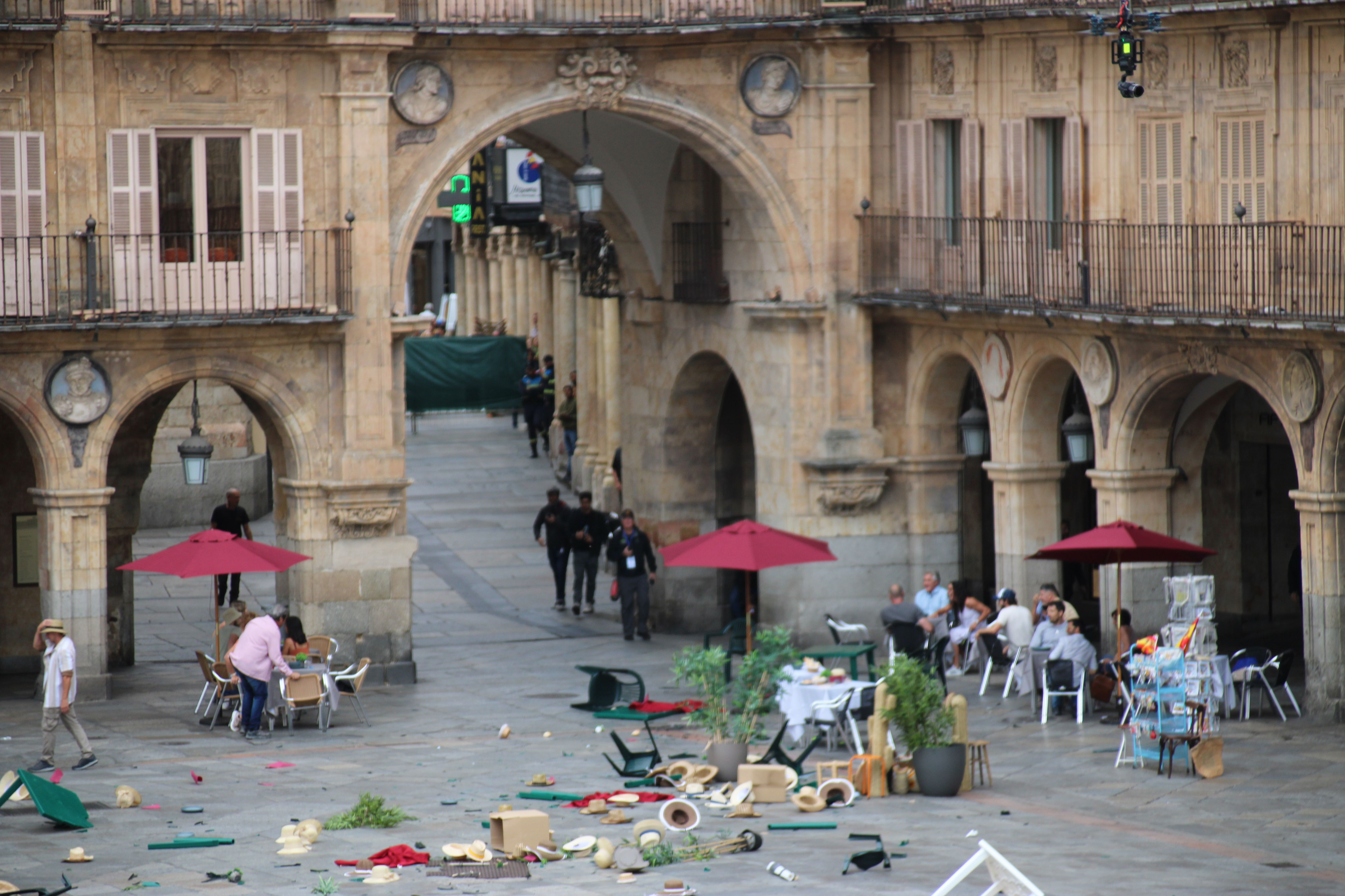 Grabación de una persecución en la Plaza Mayor de Salamanca dentro de una producción de Bollywood (17)