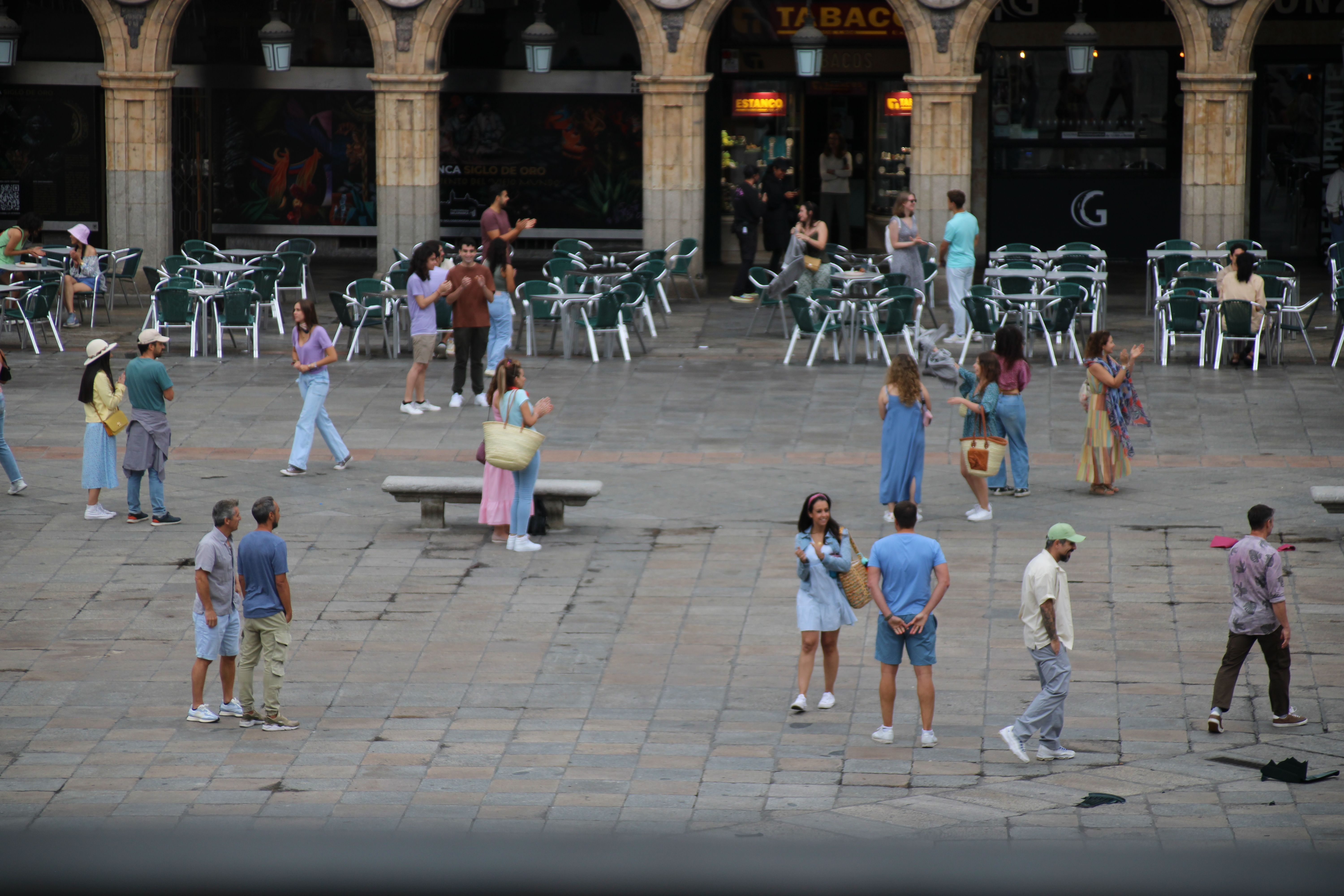 Grabación de una persecución en la Plaza Mayor de Salamanca dentro de una producción de Bollywood (18)