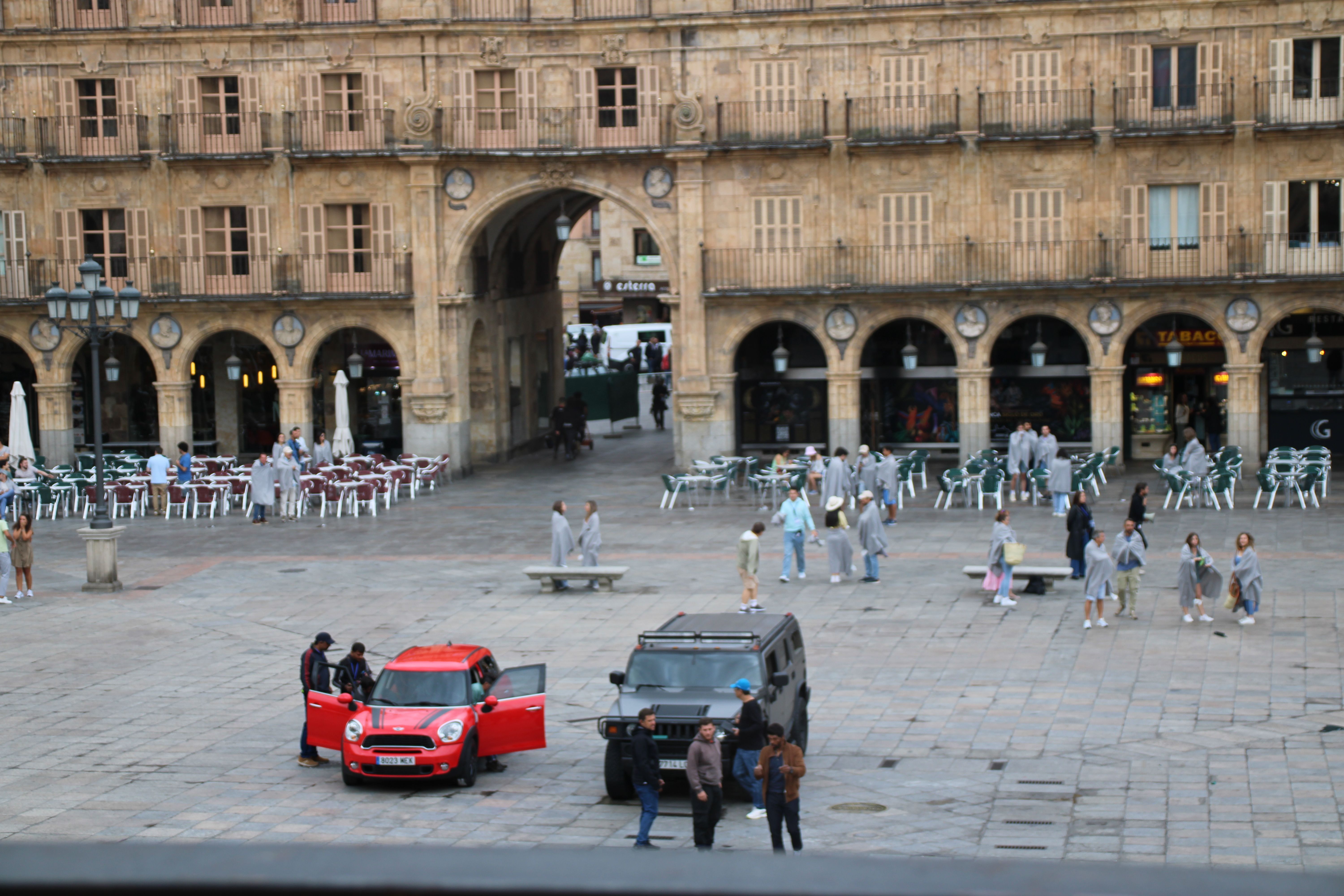 Grabación de una persecución en la Plaza Mayor de Salamanca dentro de una producción de Bollywood (20)