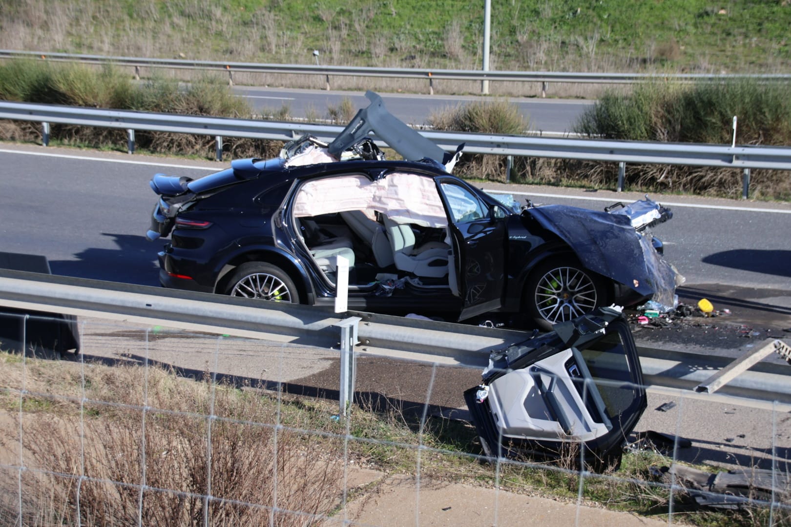 Accidente en la A 62,  a la entrada de Salamanca Oeste (2)