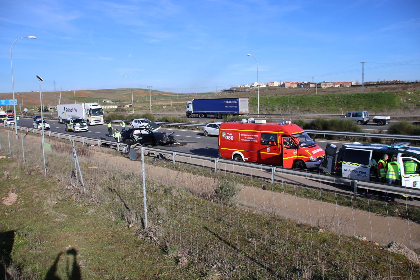 Accidente en la A 62,  a la entrada de Salamanca Oeste (13)