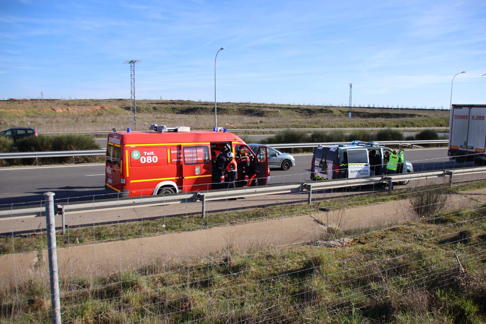 Accidente en la A 62,  a la entrada de Salamanca Oeste (18)