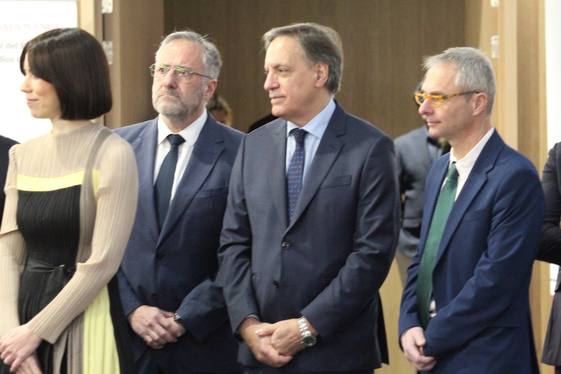 Ricardo Rivero junto a Carlos Pollán (presidente de las Cortes de CyL por Vox), Diana Morant (ministra de Ciencia e Innovación) y el alcalde de Salamanca, Carlos García Carbayo