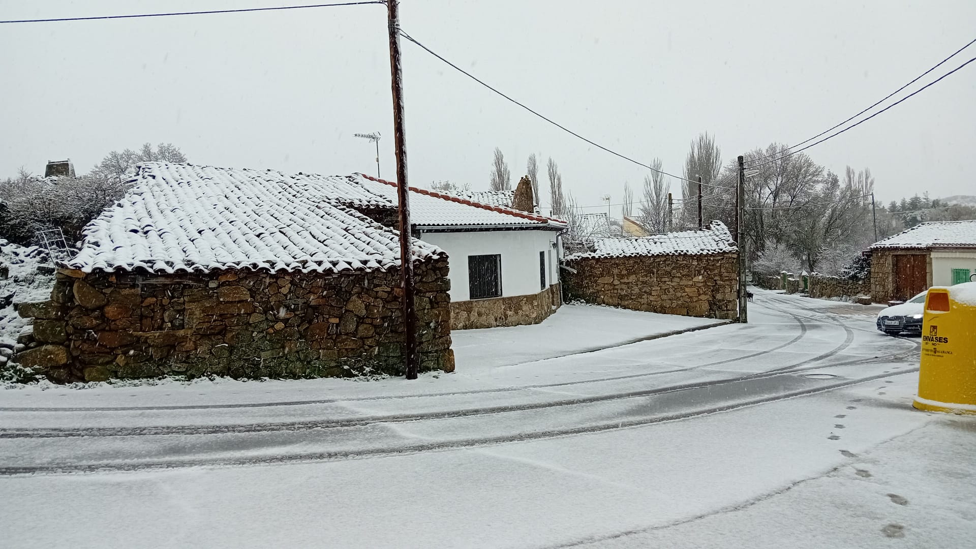Nieve en El Tejado de Béjar, sábado 2 de marzo