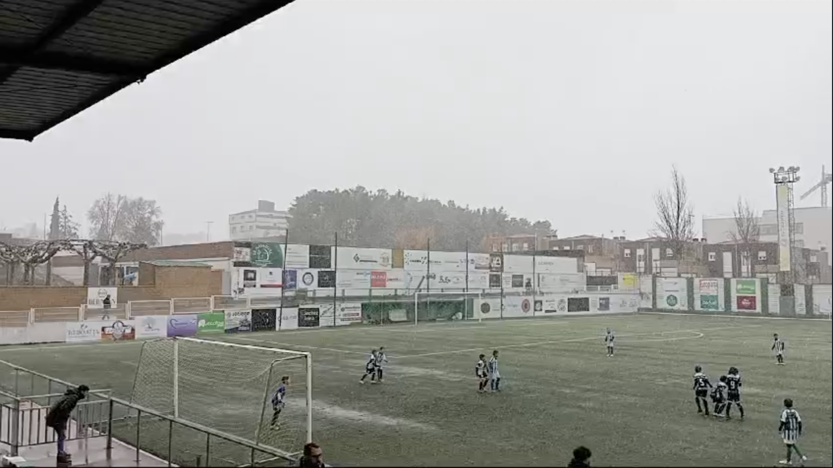 Imagen del partido suspendido del prebenjamín del Guijuelo en el Municipal Luis Ramos