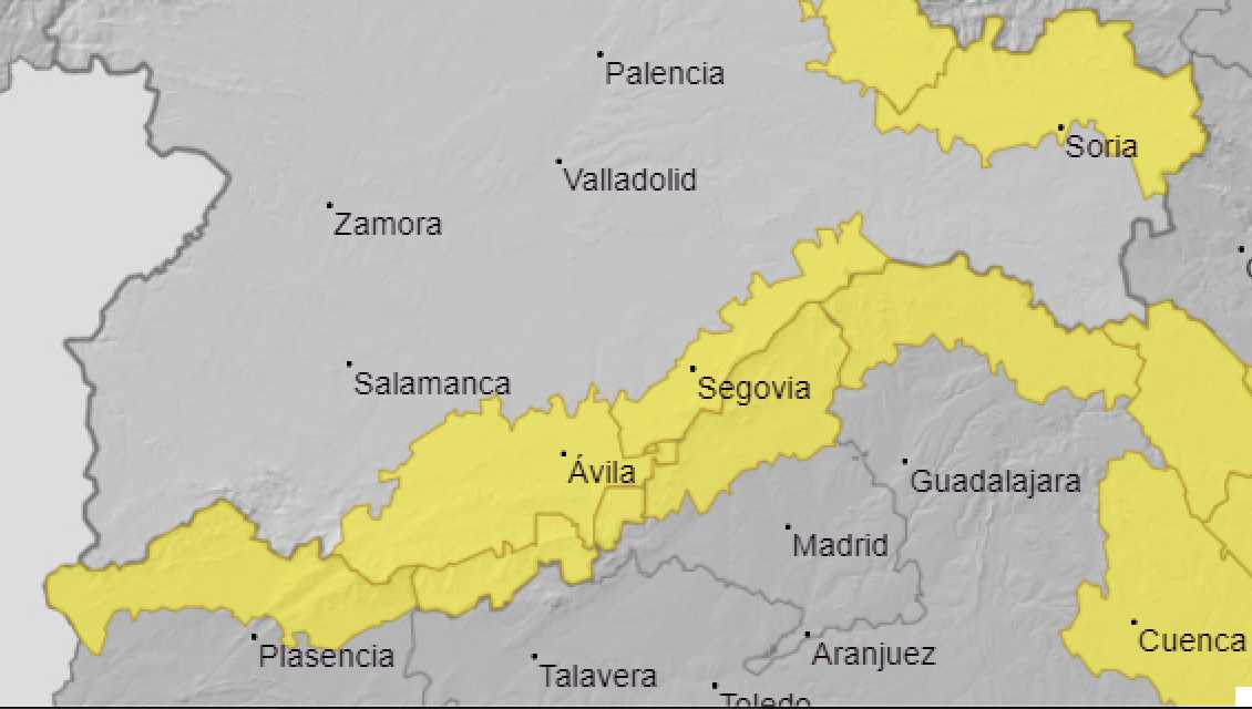 Aviso amarillo en el sur de la provincia de Salamanca este domingo, 31 de marzo