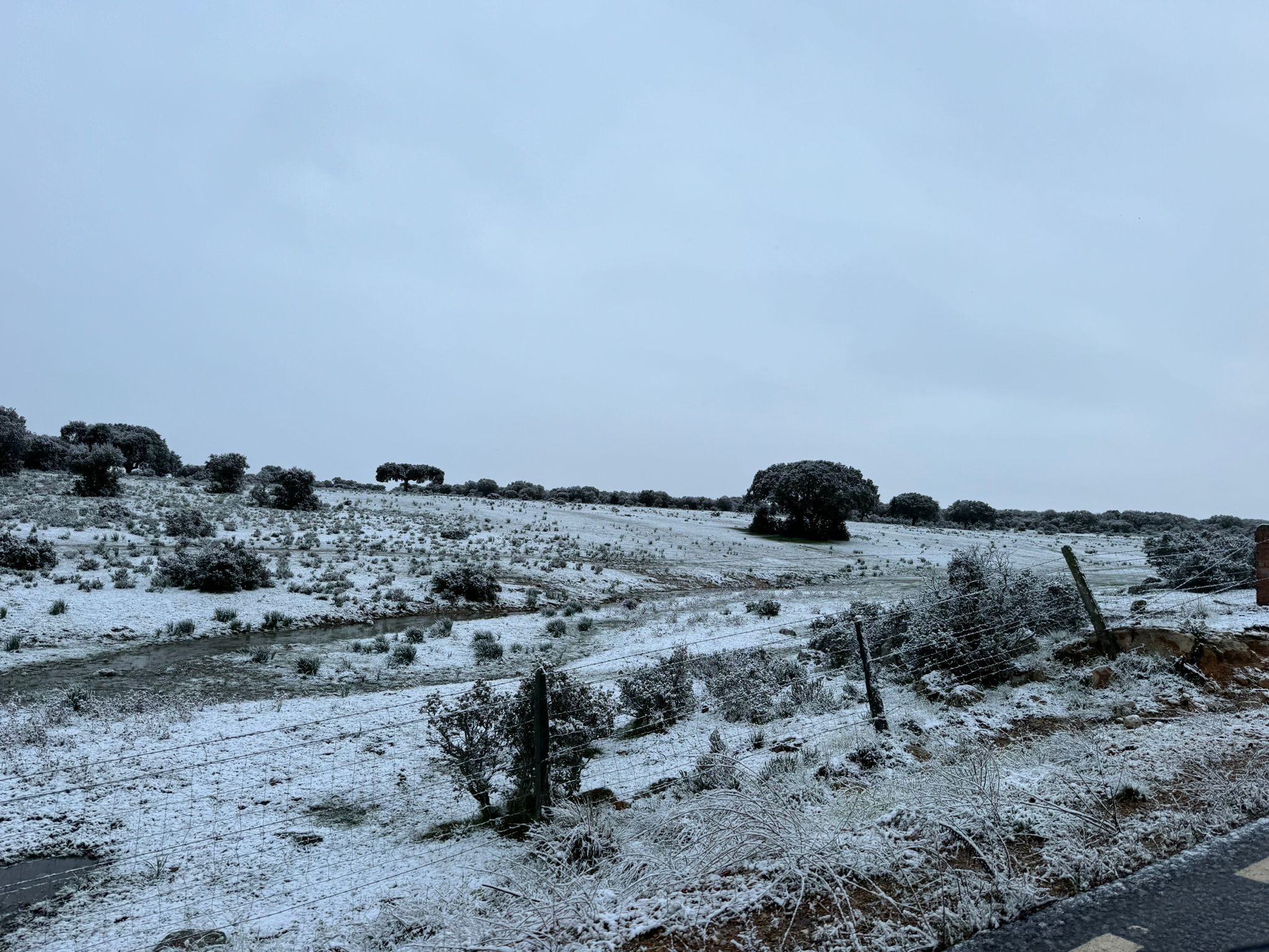 Nieve en la provincia de Salamanca. Foto de archivo