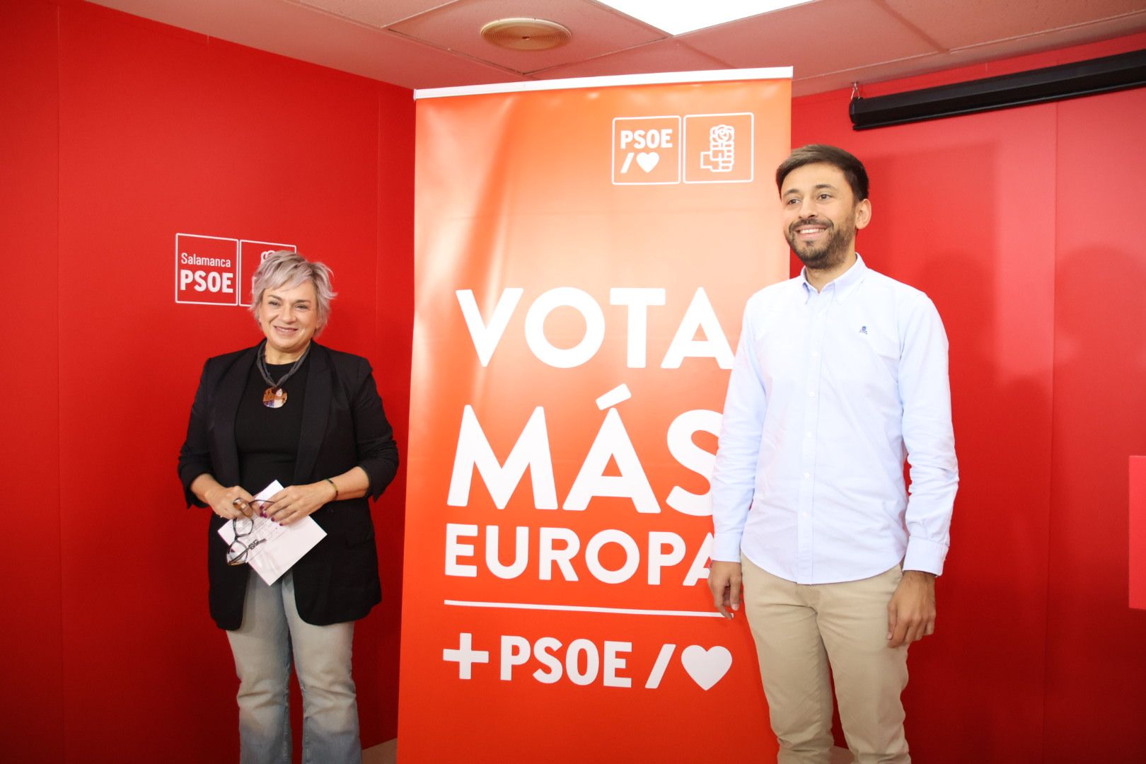 Fran Díaz y Elena Diego informan sobre cuestiones de actualidad vinculadas a las elecciones europeas en relación con Salamanca