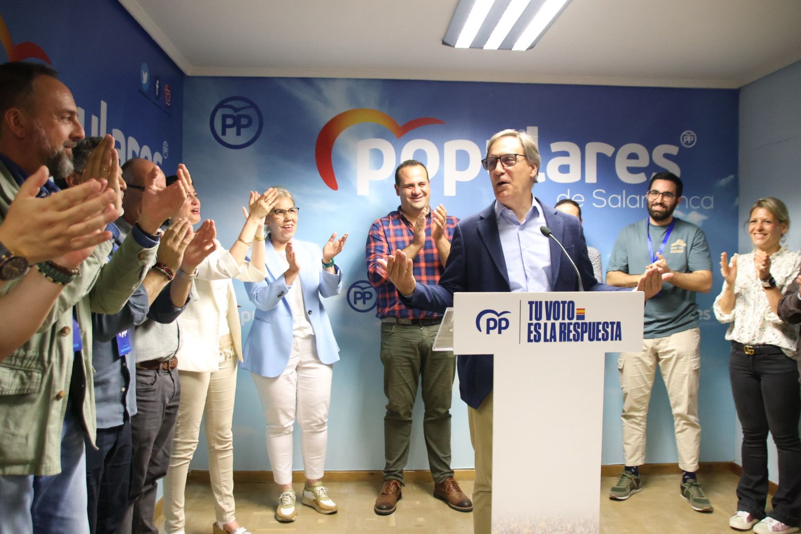 Valoración de los datos de las elecciones europeas en la sede del PP