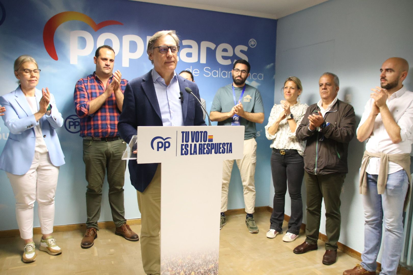 Valoración de los datos de las elecciones europeas en la sede del PP