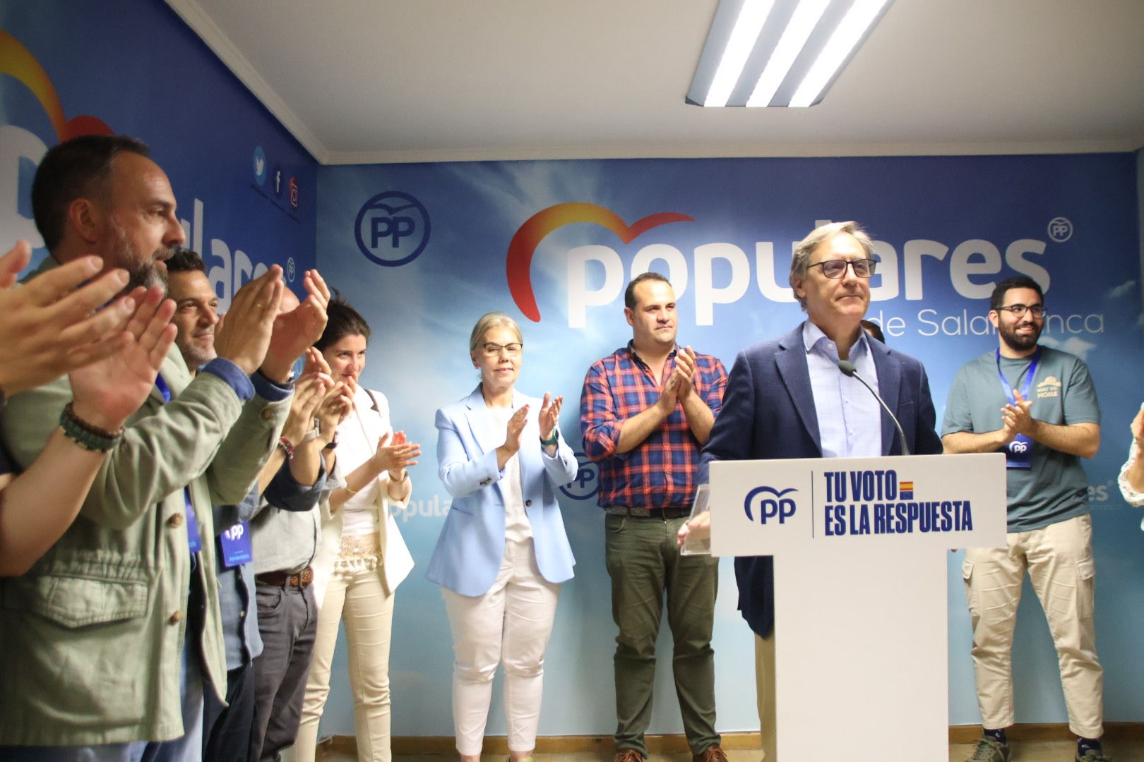 Valoración de los datos de las elecciones europeas en la sede del PP