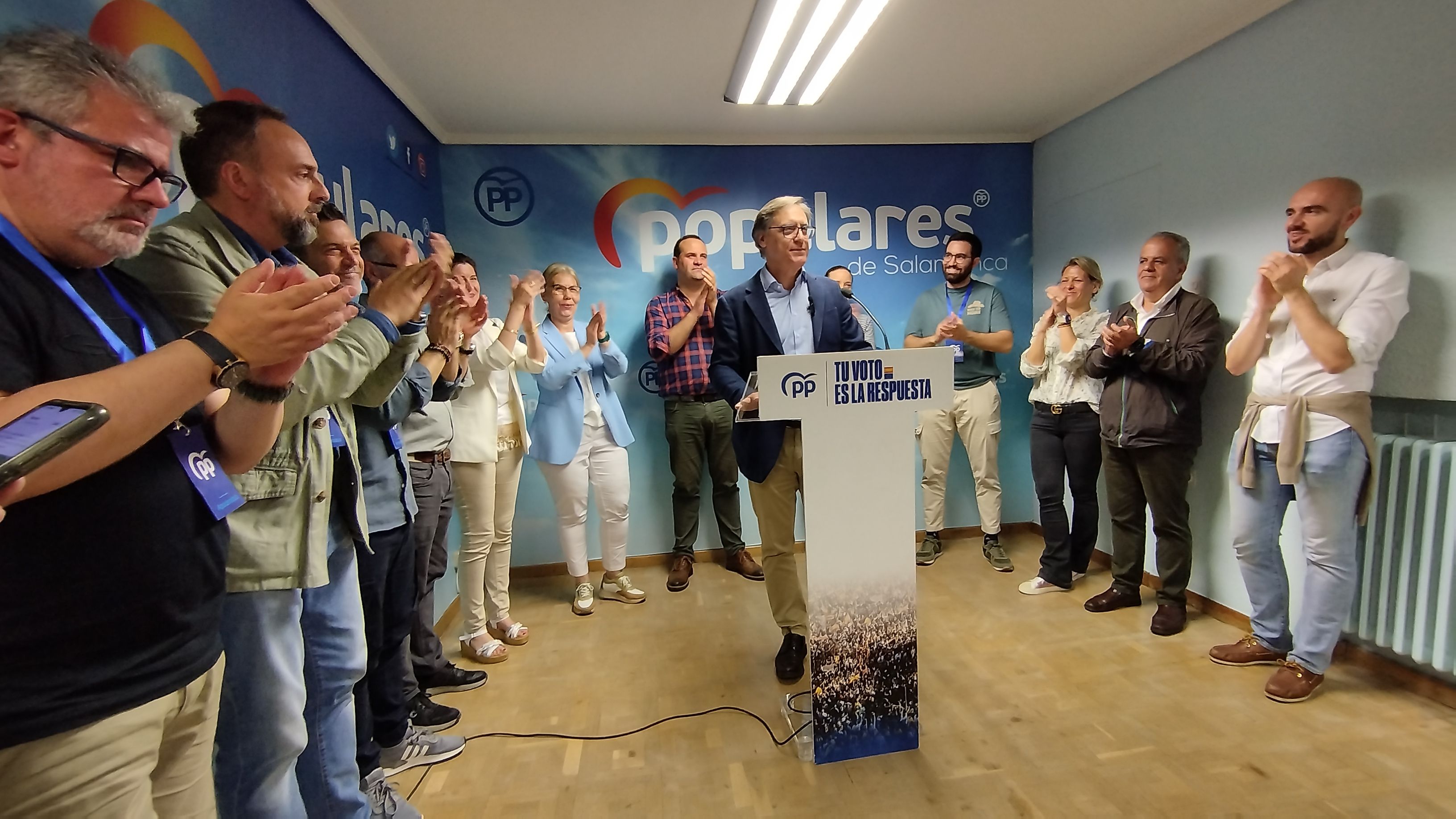 Valoración de los datos de las elecciones europeas en la sede del PP