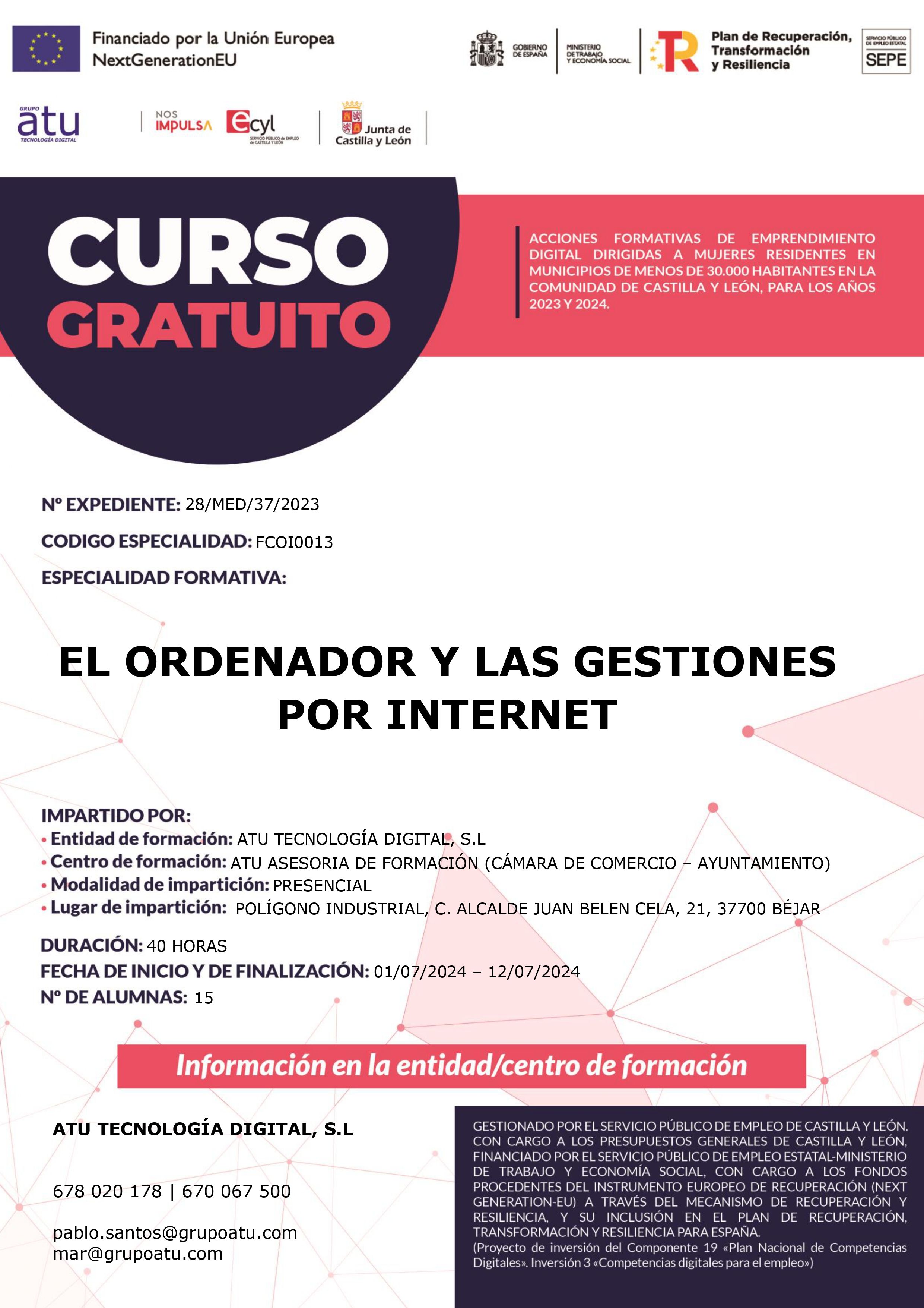 CURSO EL ORDENADOR Y LAS GESTIONESPOR INTERNET