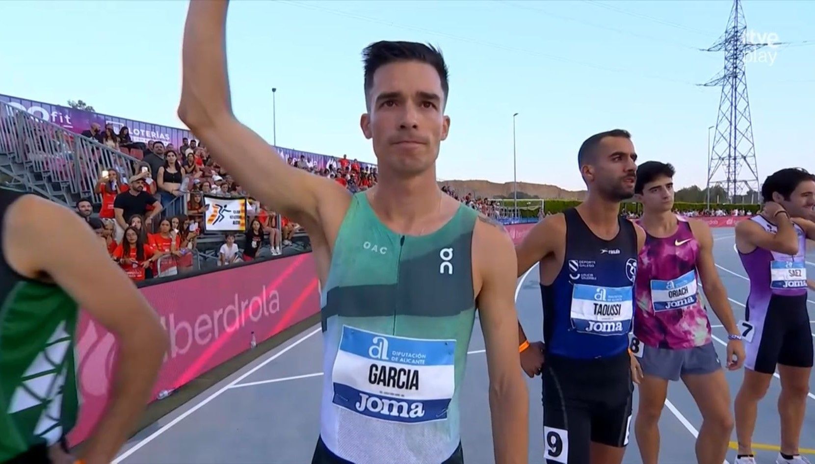 Mario García Romo en la final de la prueba de los 1.500 del Campeonato de España de atletismo en  La Nucía