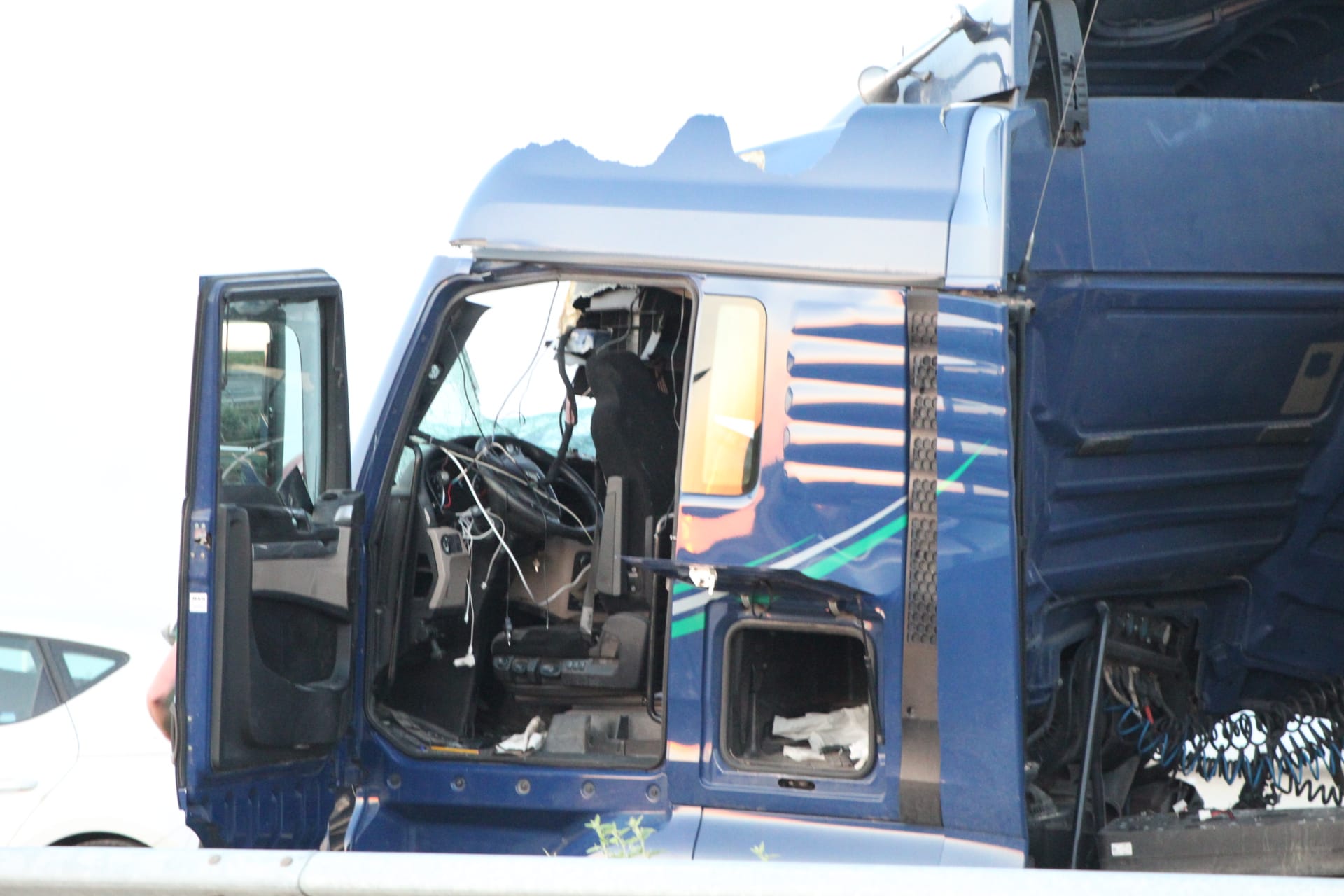 Accidente de dos camiones en La Orbada 