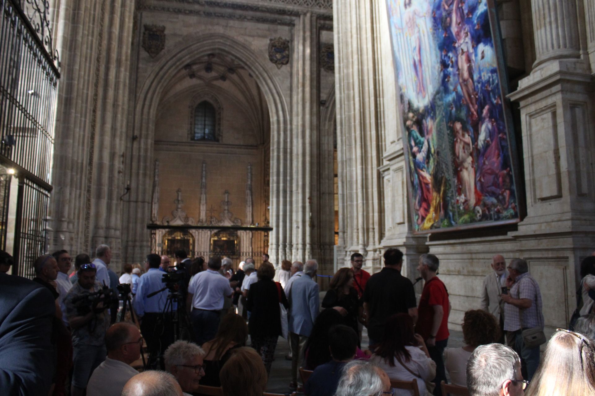 Inauguración de la obra de Florencio Maíllo en la Catedral de Salamanca.