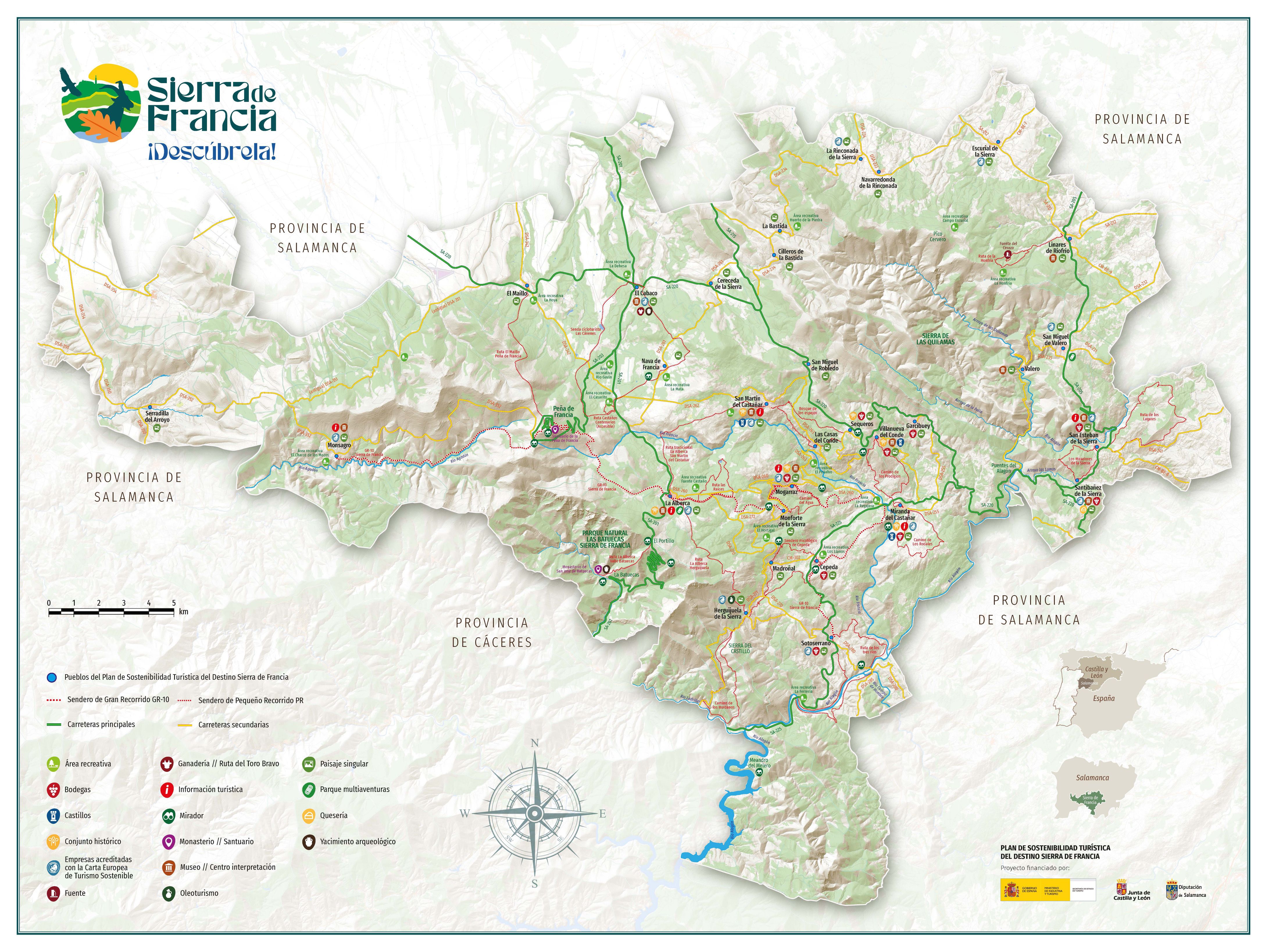 Plano Sierra de Francia imprenta reverso