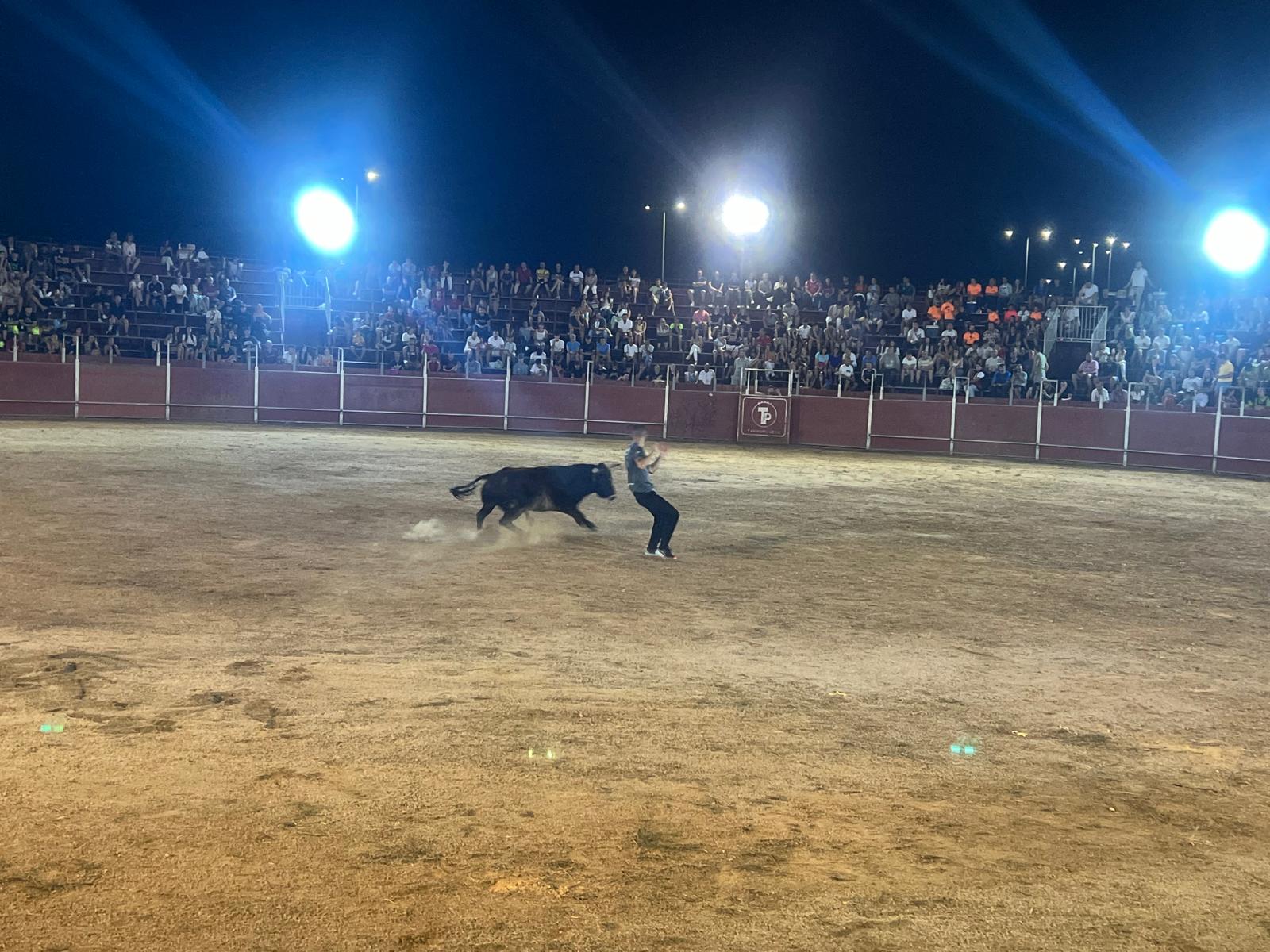 Recortadores en la plaza de toros de Carbajosa de la Sagrada