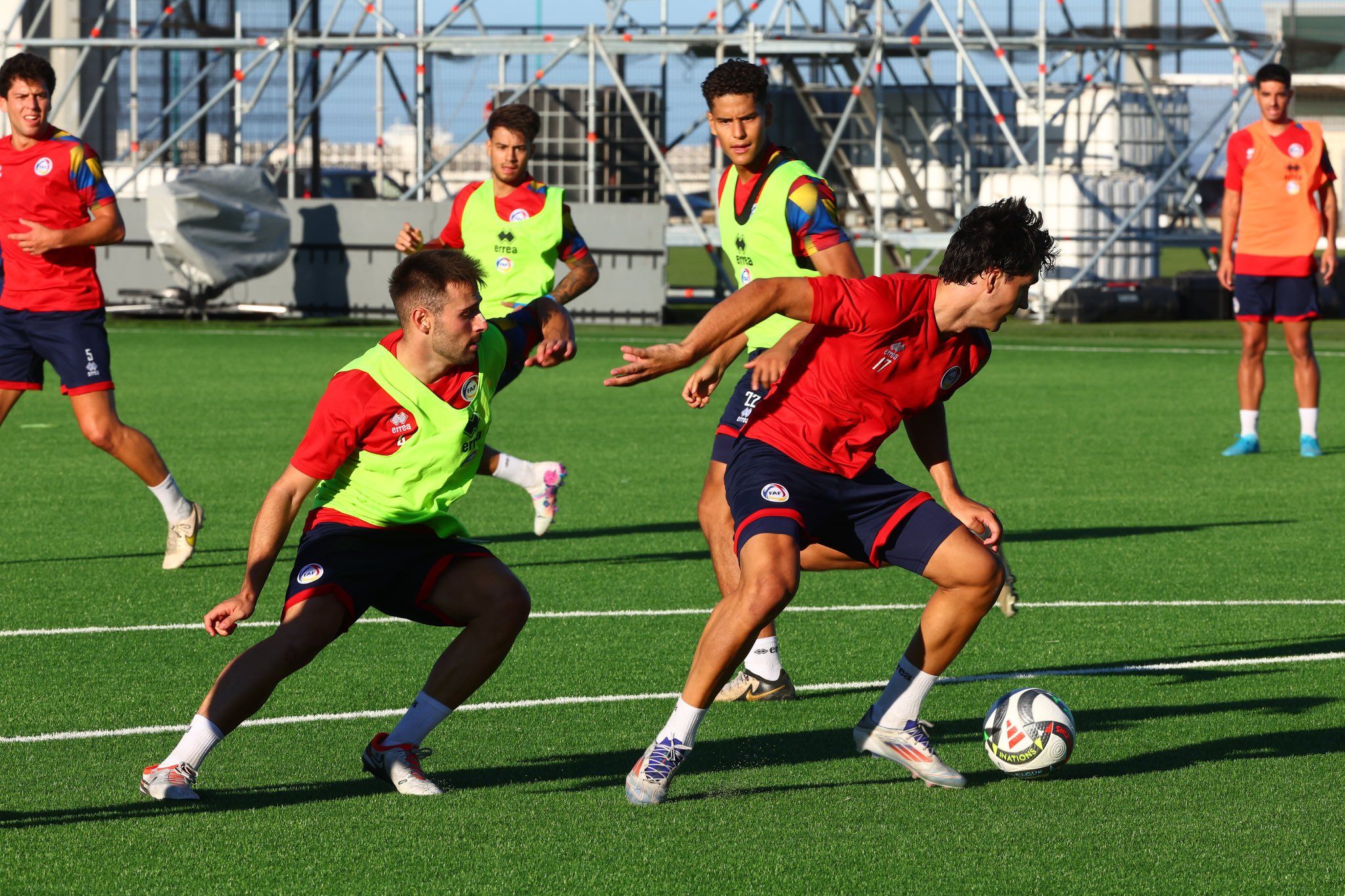 Ian Olivera, en un entrenamiento con su selección | FOTO FEDERACIÓN ANDORRA DE FÚTBOL