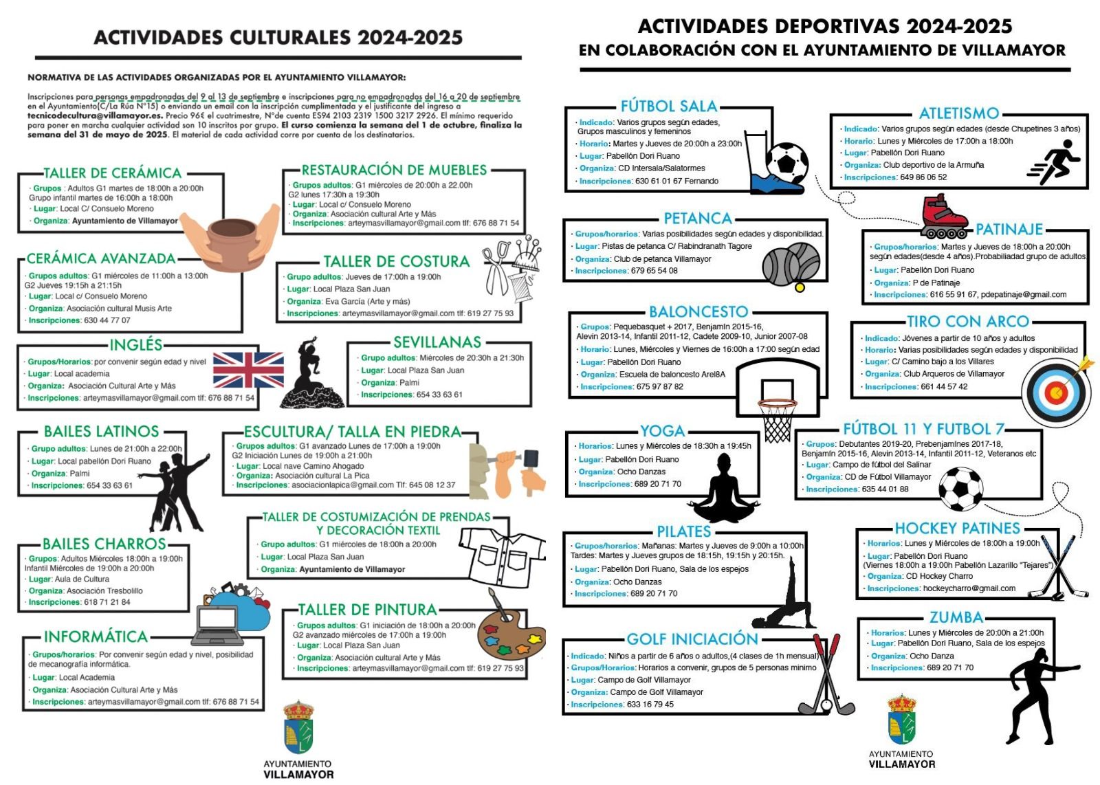 Actividades deportivas y culturales de Villamayor