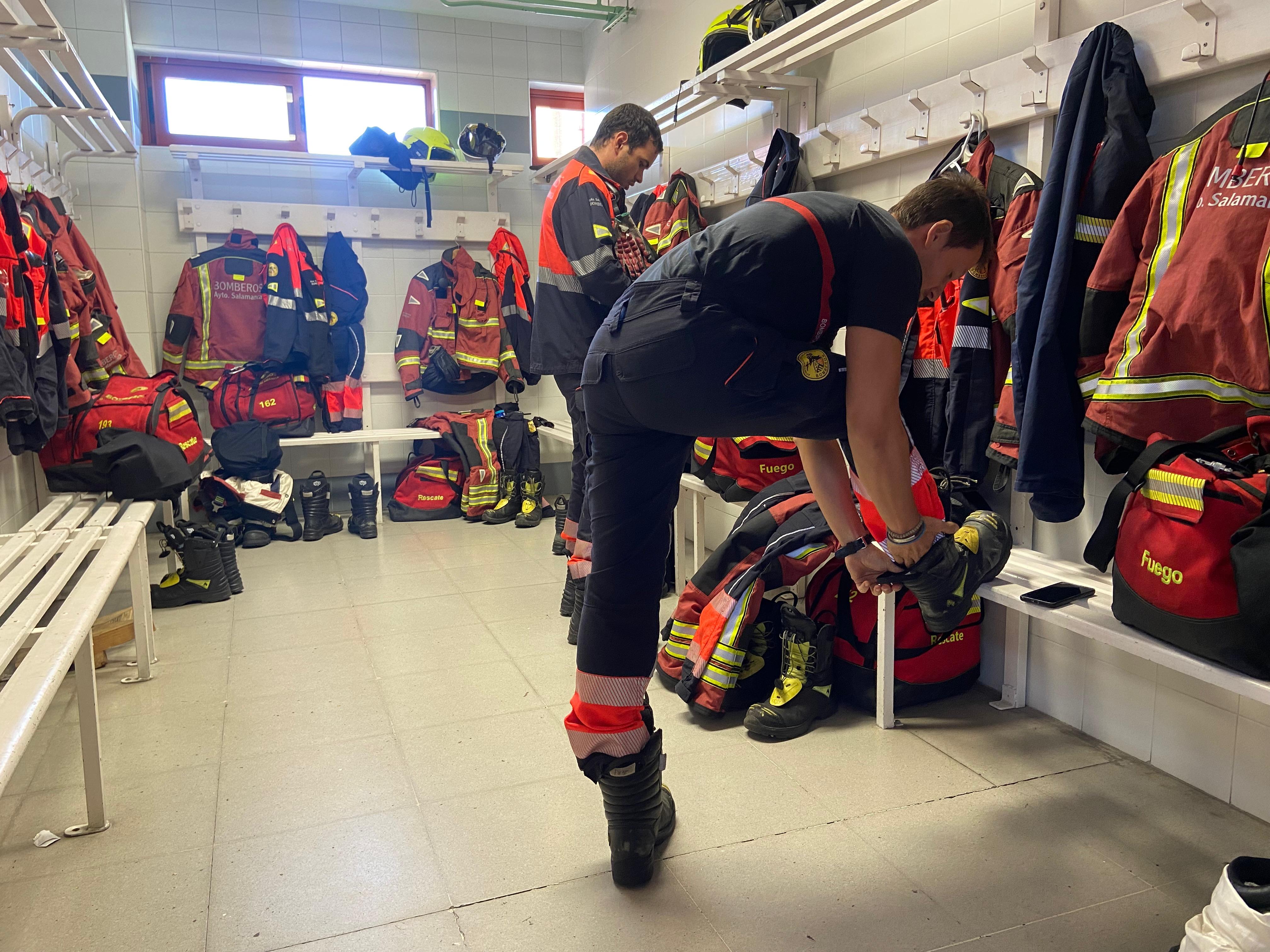 Vestimentas de los bomberos de Salamanca