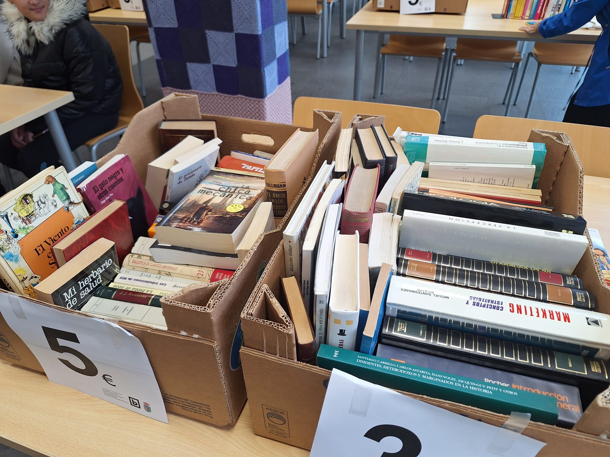 Mercadillo solidario de libros a favor de la ELA en la biblioteca de Villamayor 