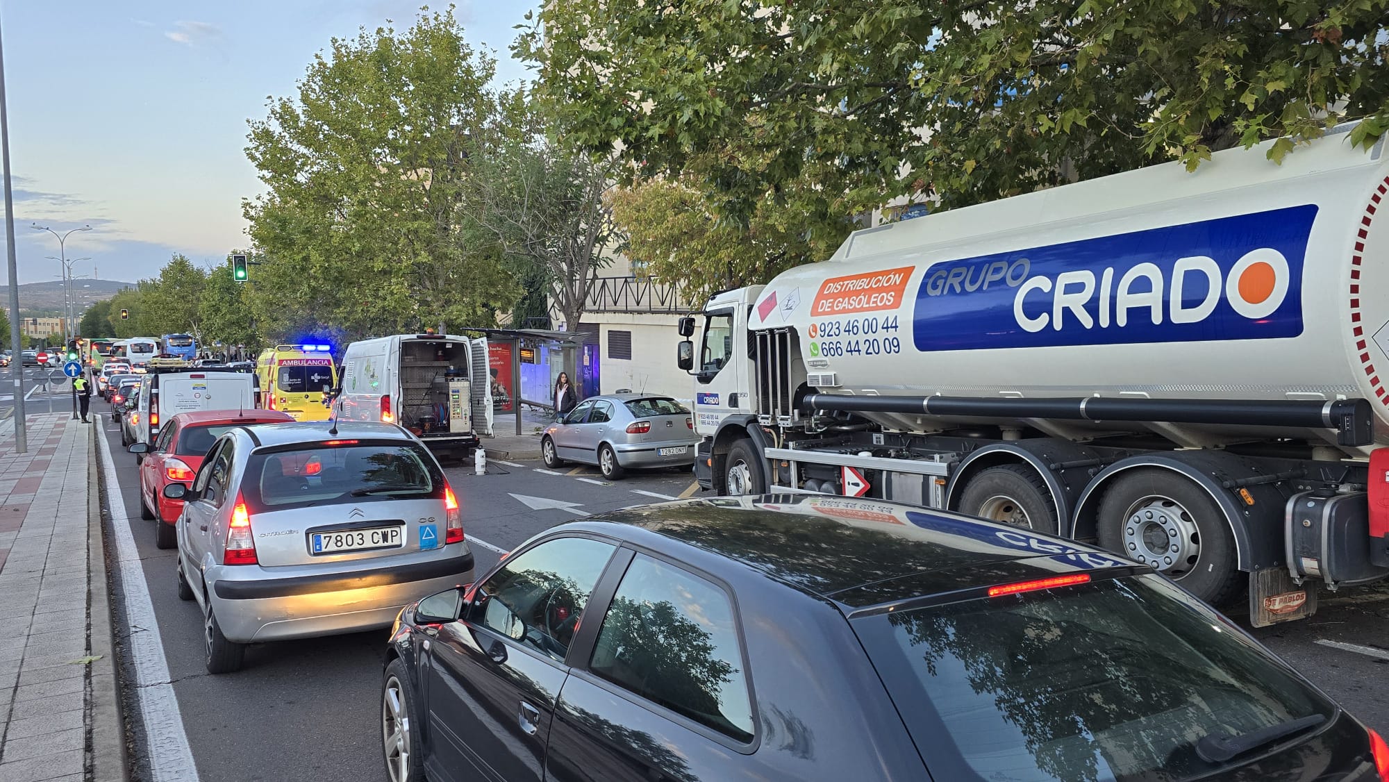 GALERÍA | Un vertido de gasoil en la calle Peña de Francia obliga a intervenir a la Policía Local 