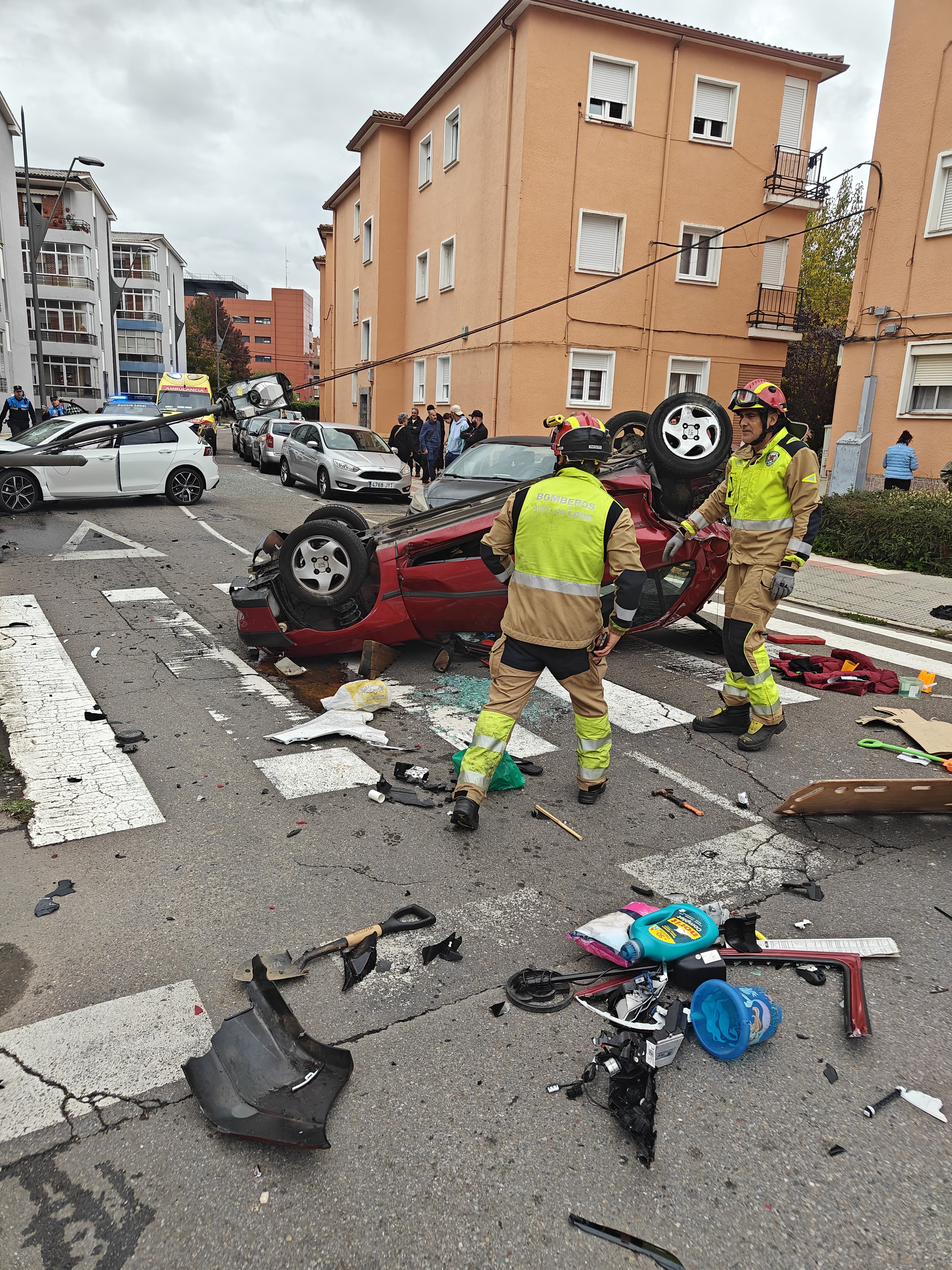 Accidente en el barrio Pinilla de León