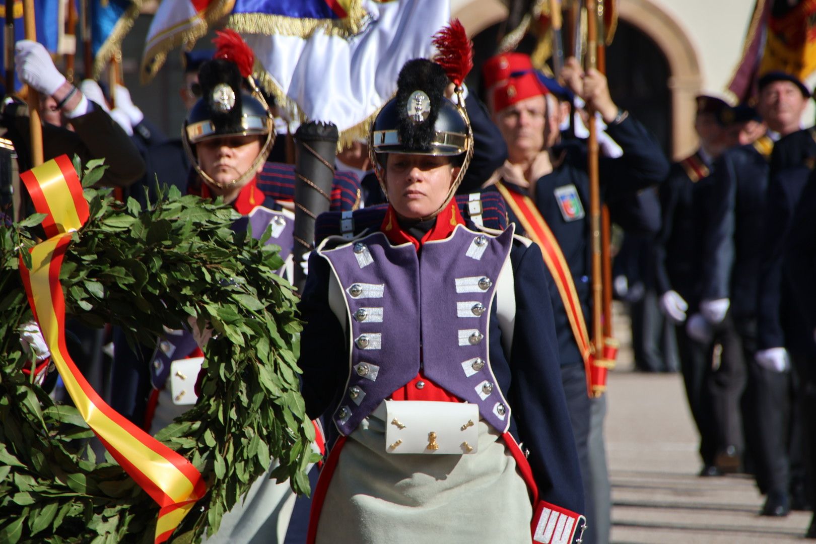 Celebración del día de los veteranos en el cuartel militar